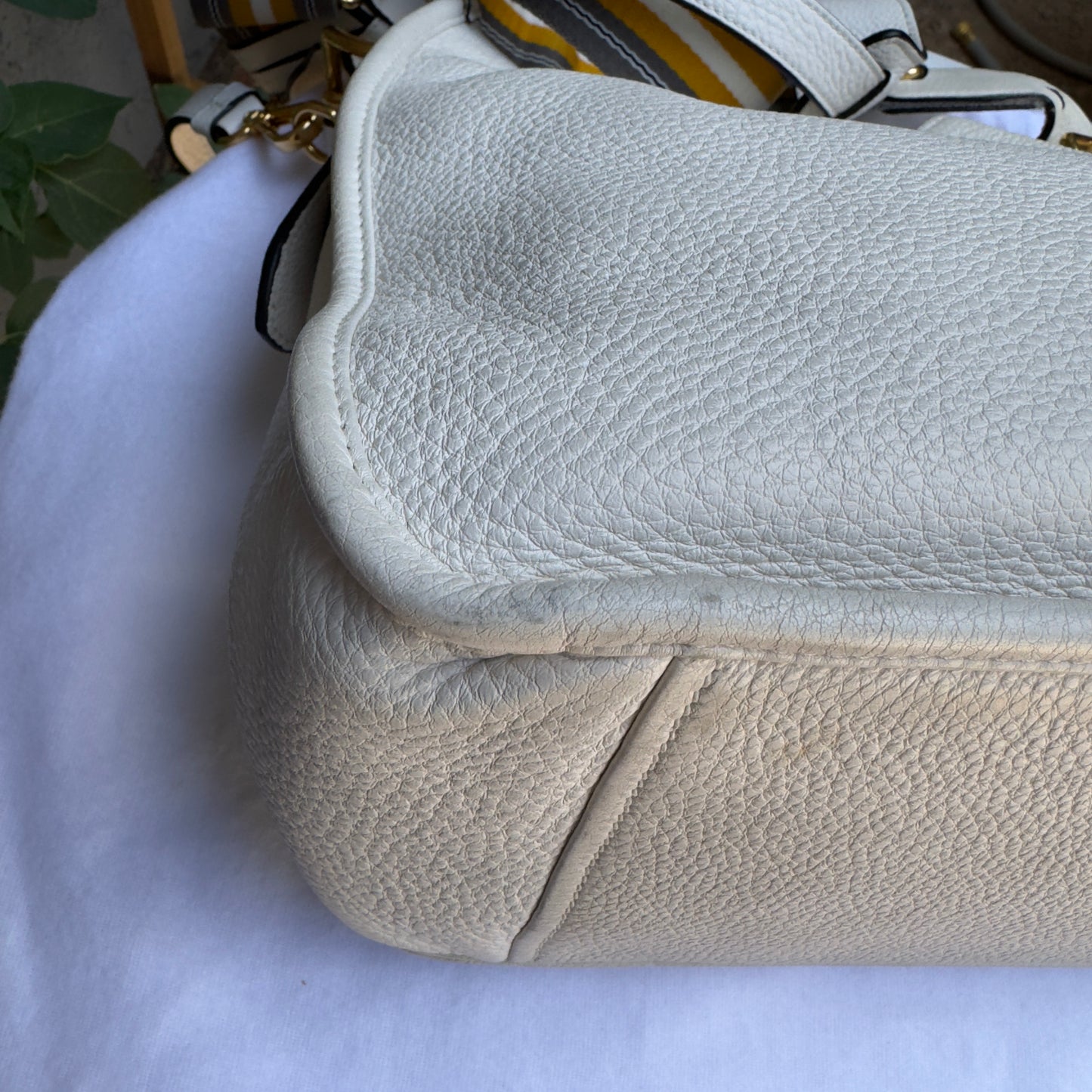 Prada Vitello Daino Phenix Nylon Web Stripe Crossbody
