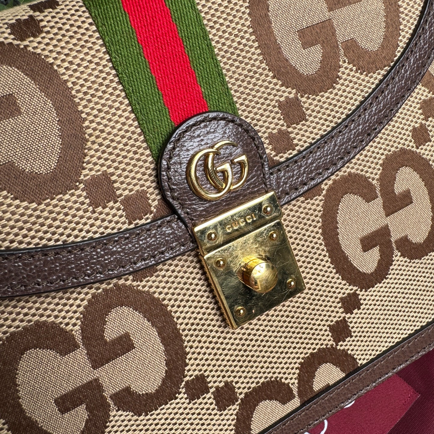 Gucci Ophidia Jumbo Monogram Top Handle Crossbody