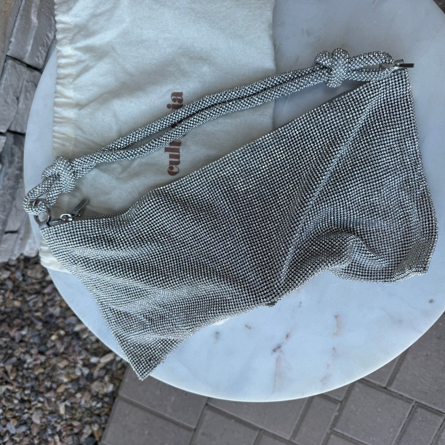 Cult Gaia Hera Rhinestone Shoulder Bag