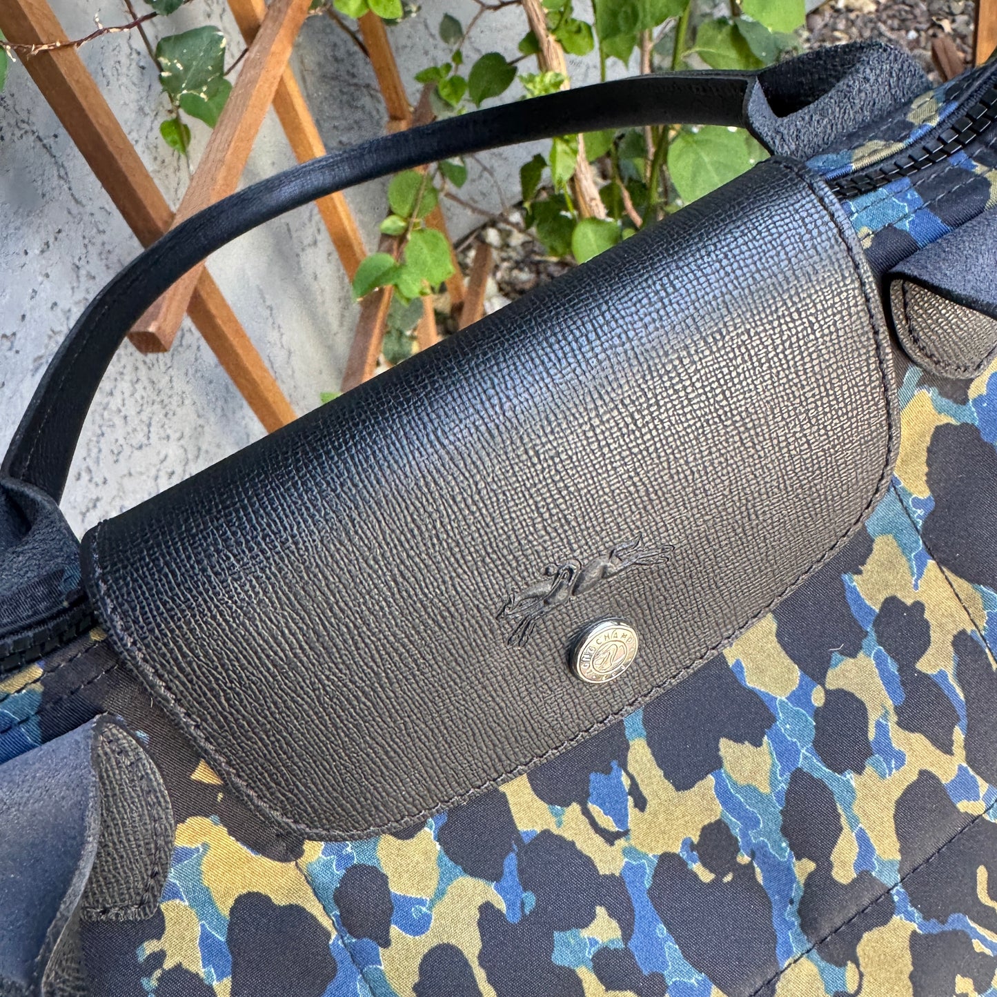 Longchamp Le Pliage Medium Panther Print Nylon Tote