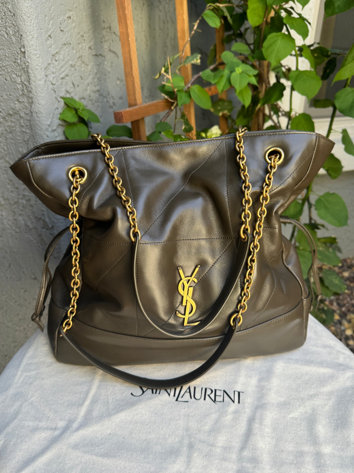 Saint Laurent Jamie Lambskin Leather Shopping Tote