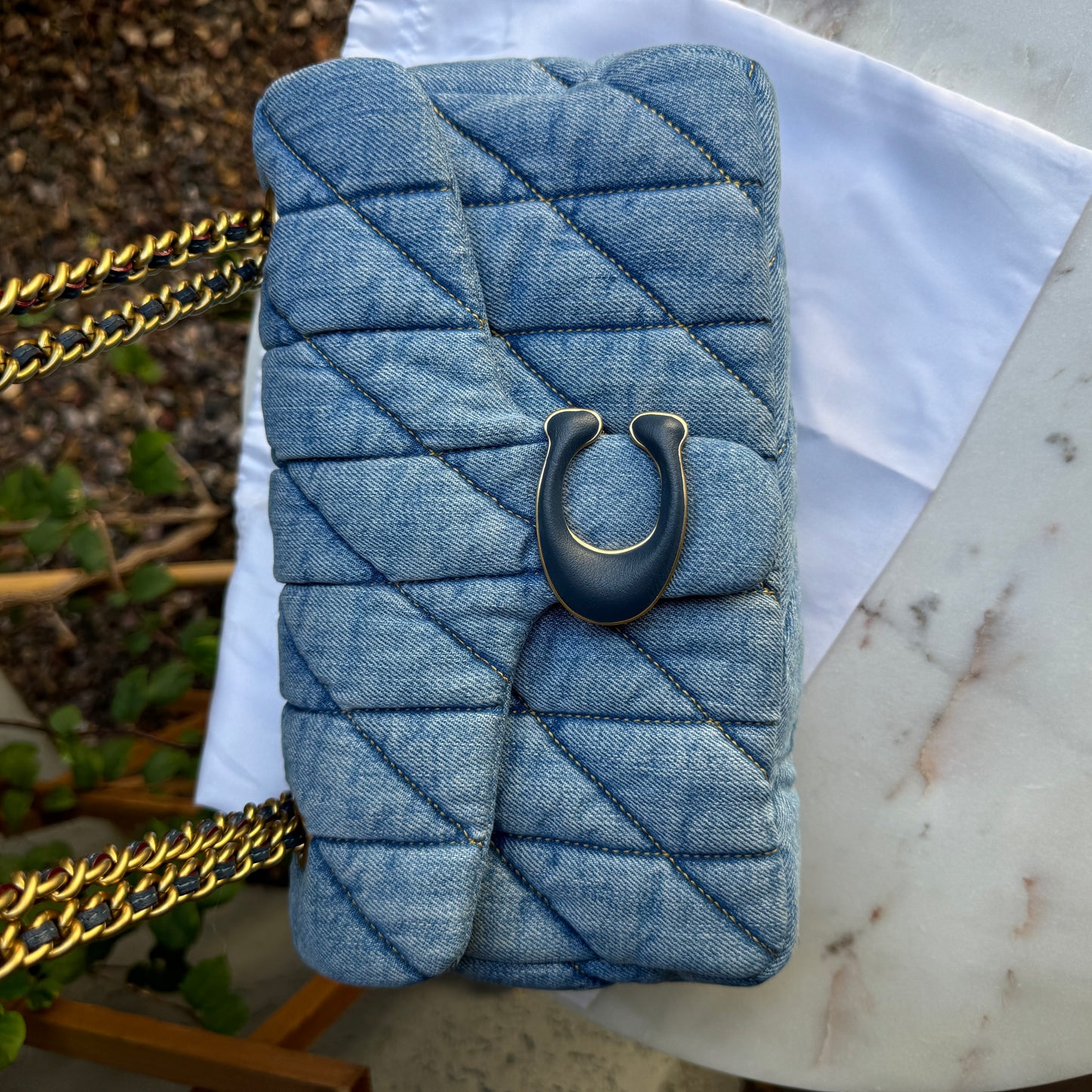Coach Quilted Denim Tabby 26 Shoulder Bag