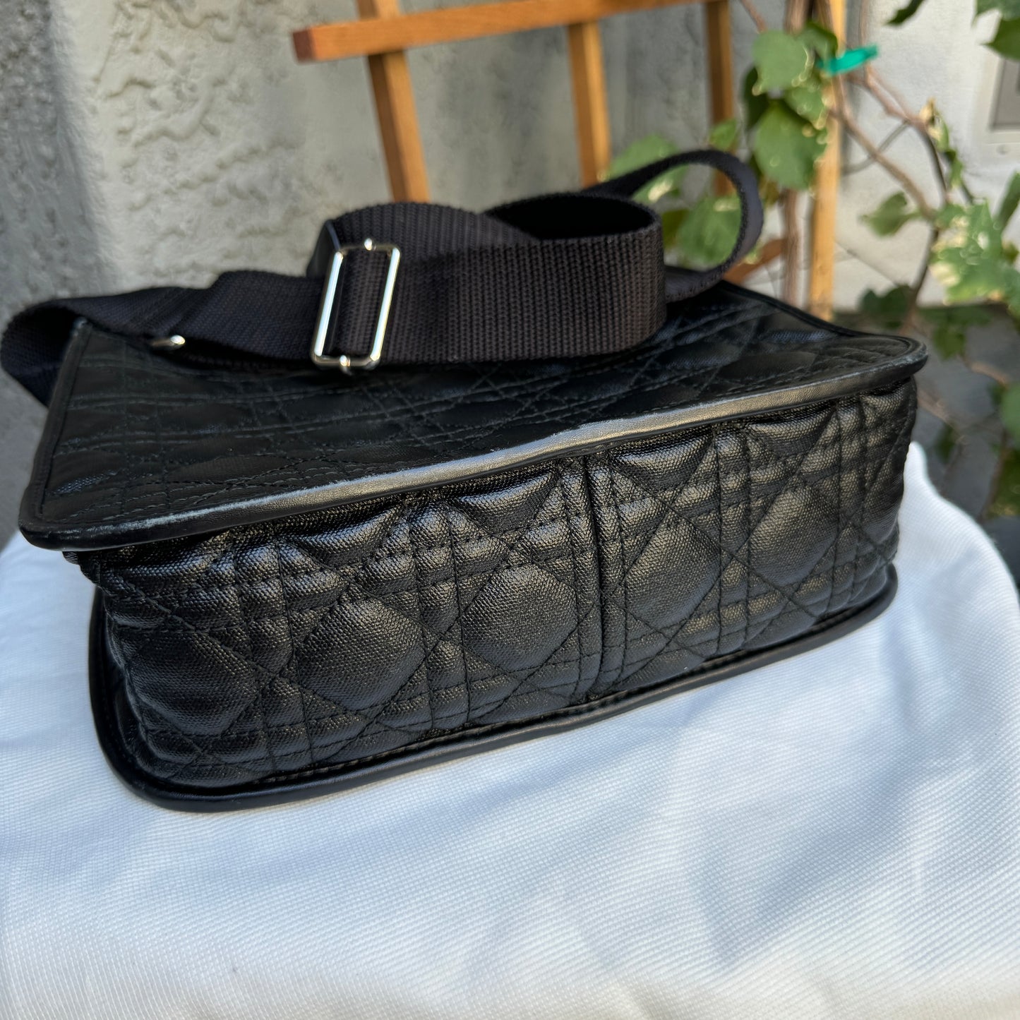 Christian Dior Panarea Cannage Quilt Canvas Crossbody