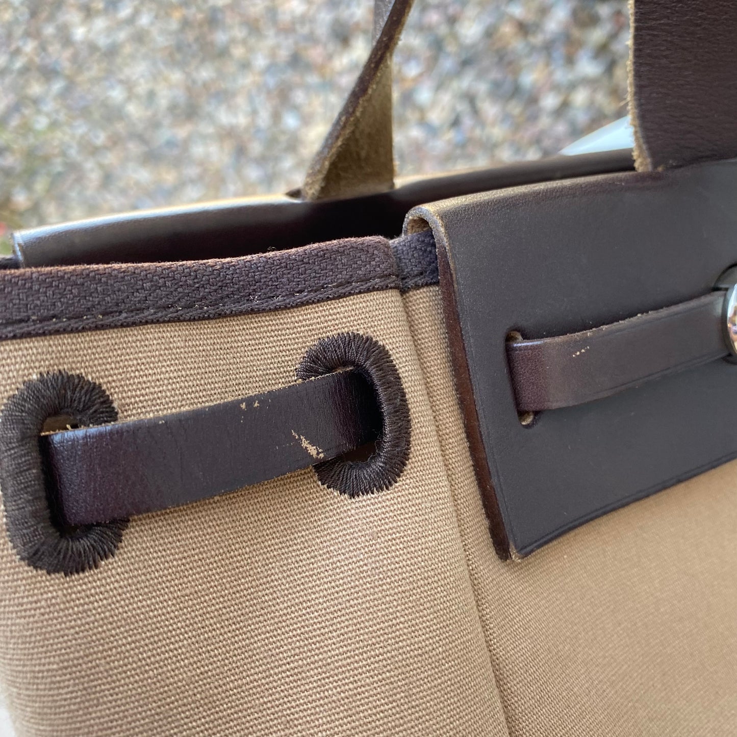 Hermès Herbag Toile Cabas PM Shoulder Bag