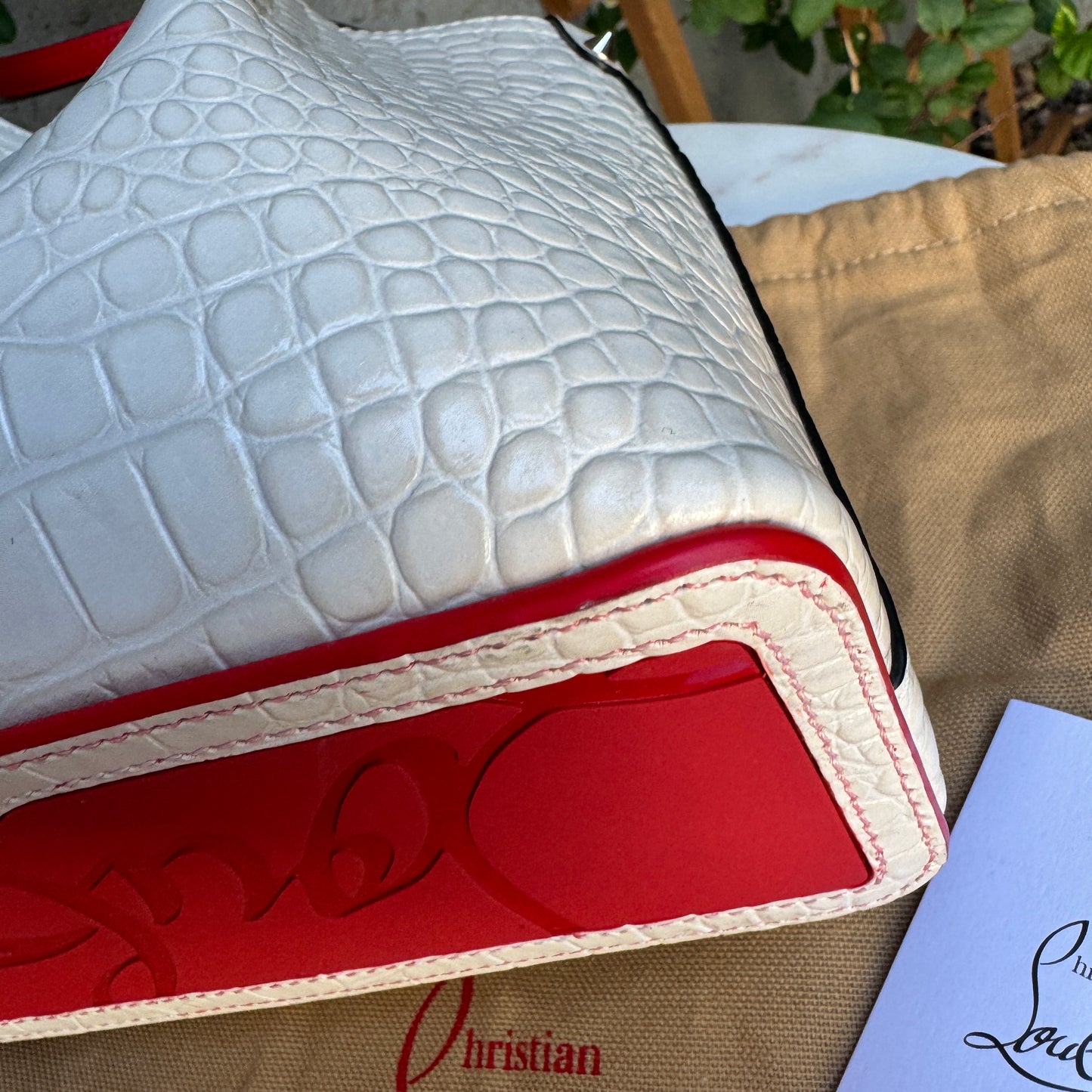 Christian Louboutin Mini Cabarock Embossed Croc Crossbody