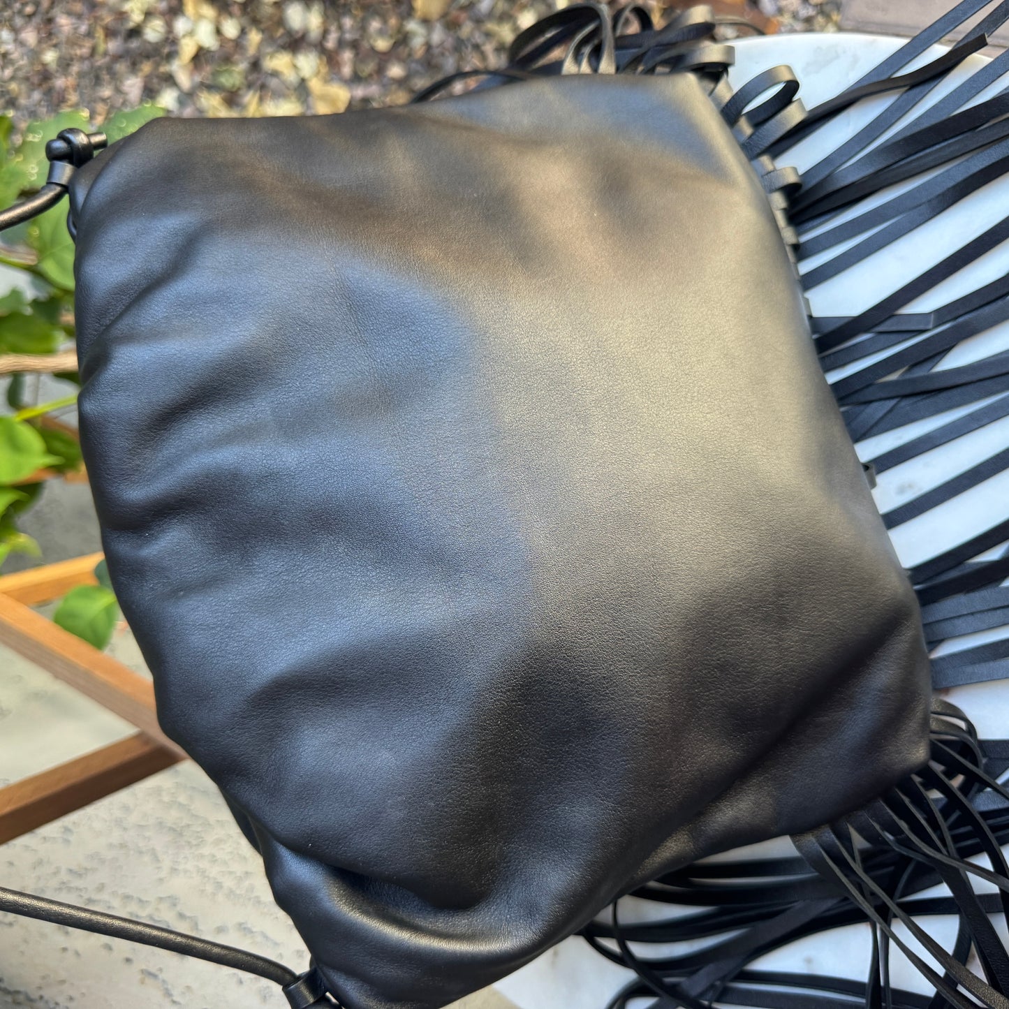 Bottega Veneta The Fringe Pouch Leather Shoulder Bag