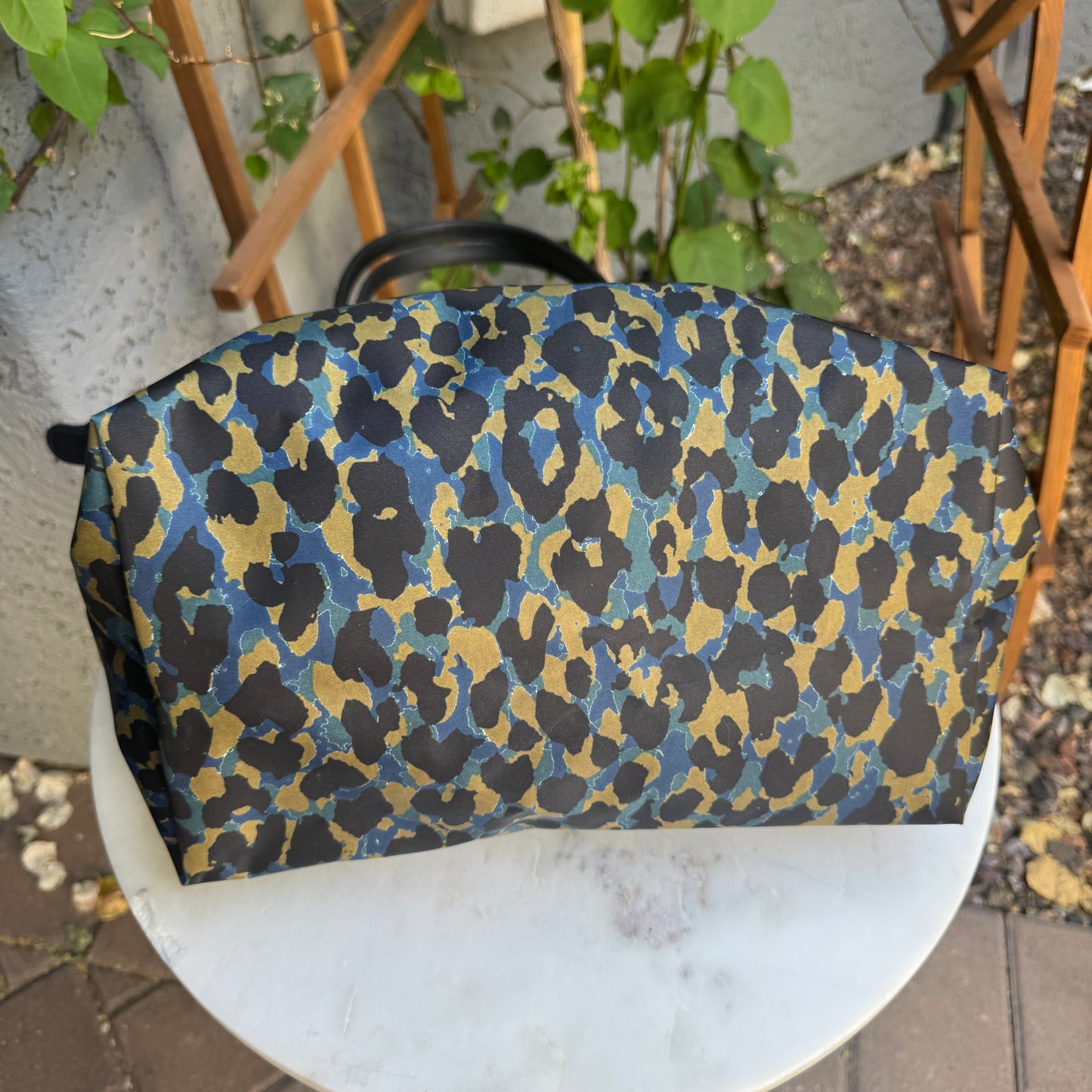 Longchamp Le Pliage Medium Panther Print Nylon Tote
