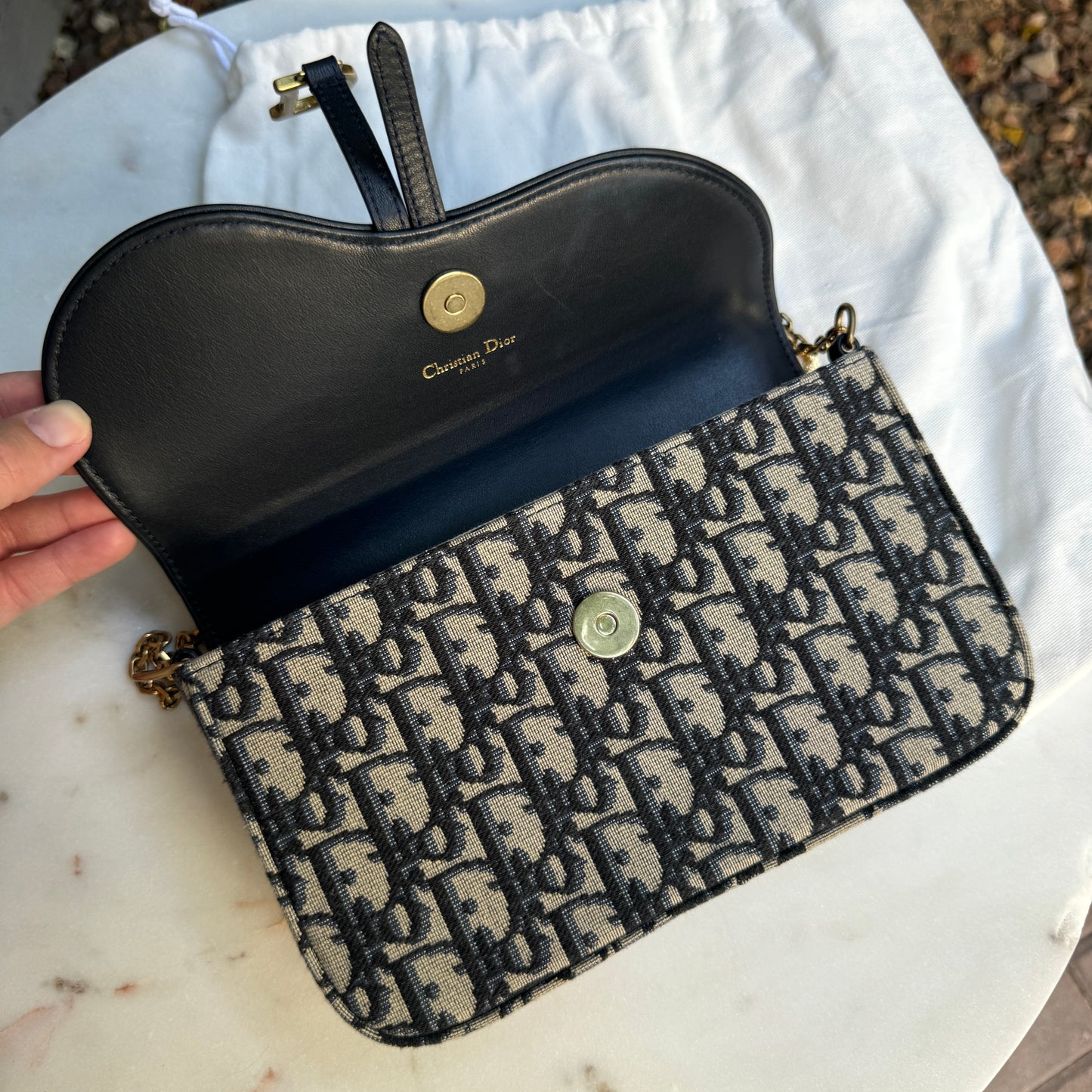 Dior Saddle Pouch with Chain Crossbody