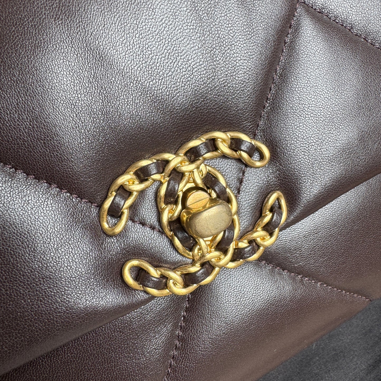 Chanel Medium 19 Shiny Lambskin Quilted Flap Crossbody