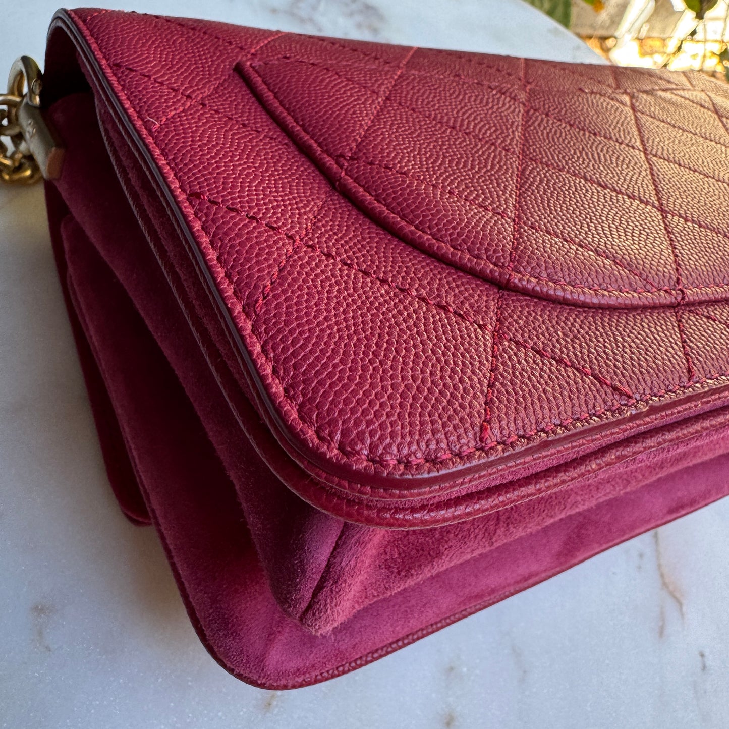 Chanel Lady Coco Caviar & Suede Leather WOC Crossbody