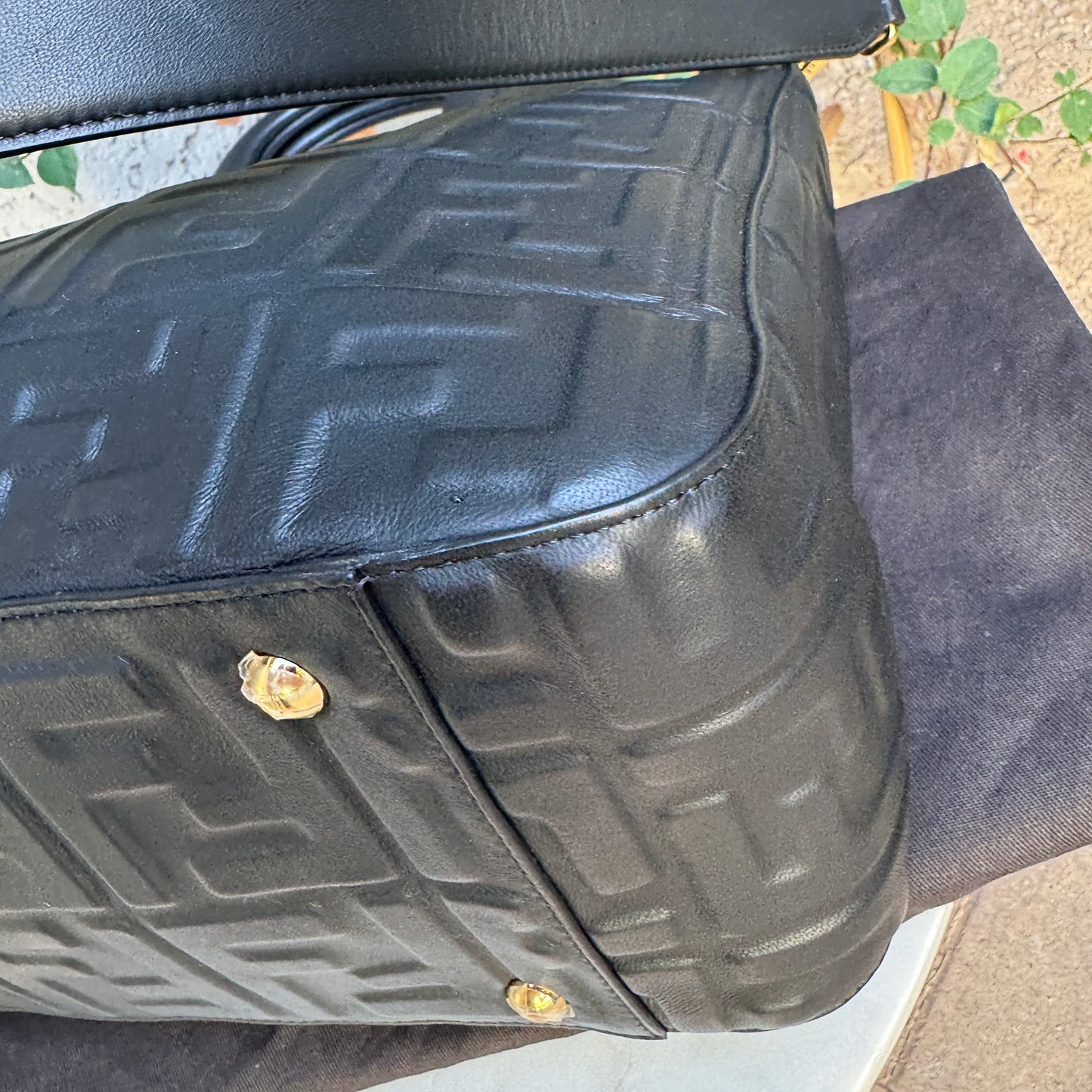 Fendi FF Embossed 1974 Leather Medium Tote