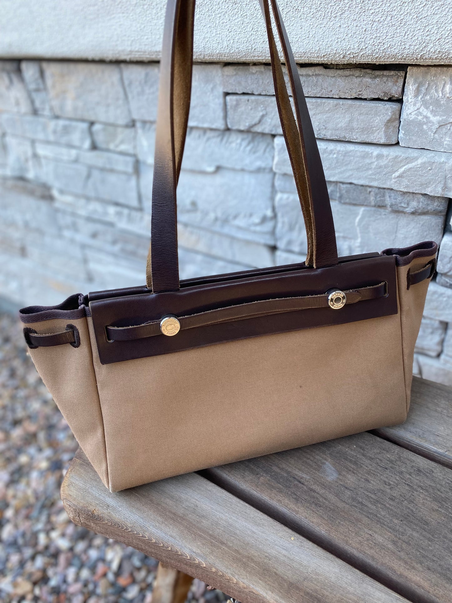 Hermès Herbag Toile Cabas PM Shoulder Bag