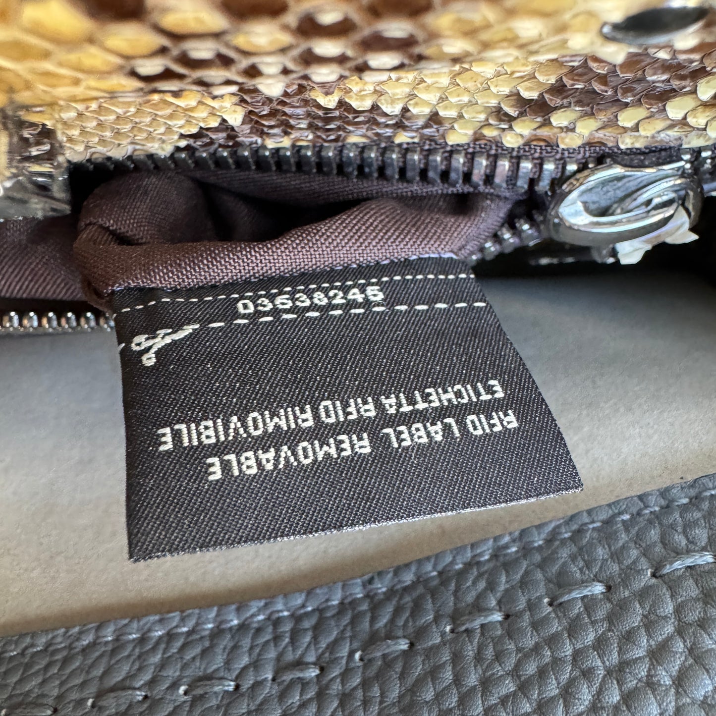 Fendi Cuoio Romano Selleria Leather Python Peekaboo Bag