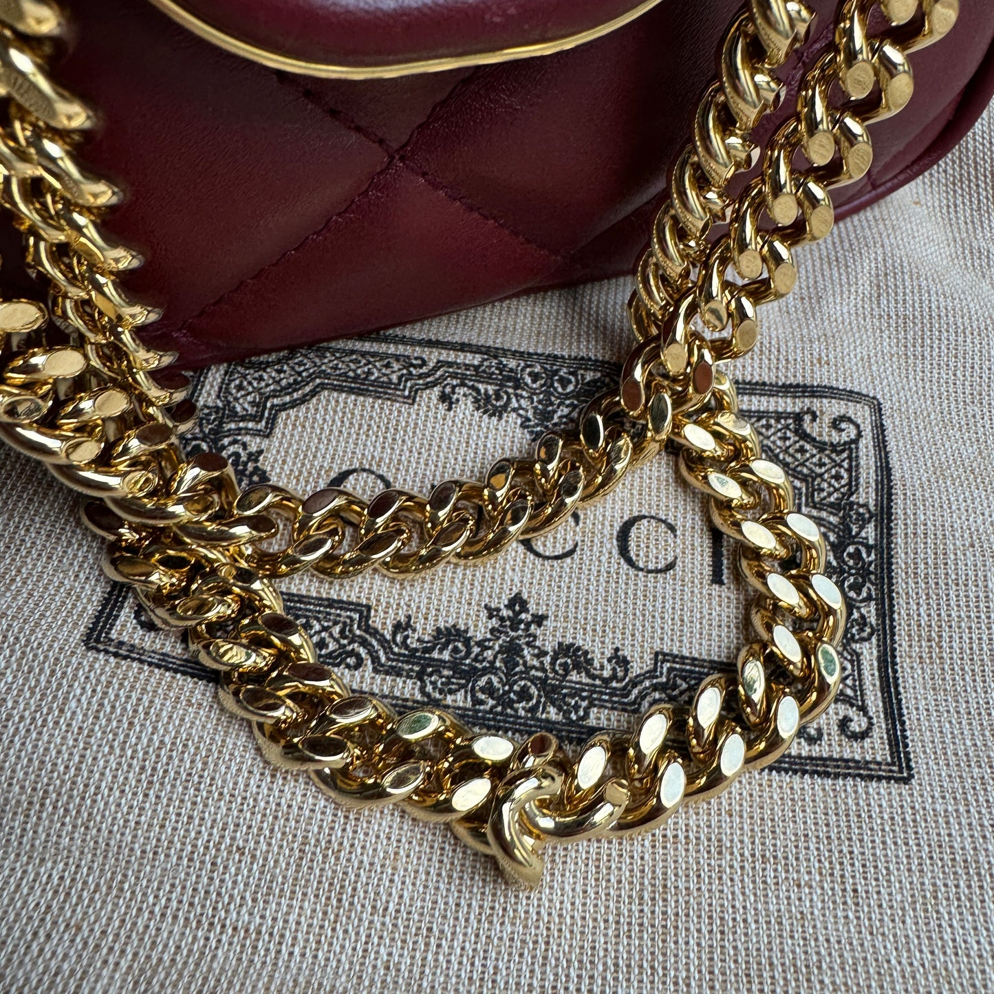 Gucci Deco Mini Flap Leather Crossbody