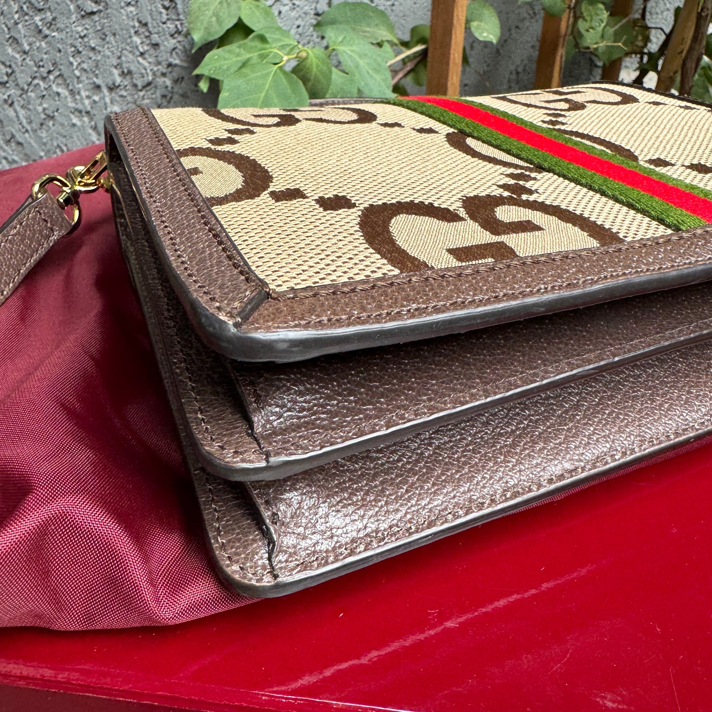 Gucci Ophidia Jumbo Monogram Top Handle Crossbody
