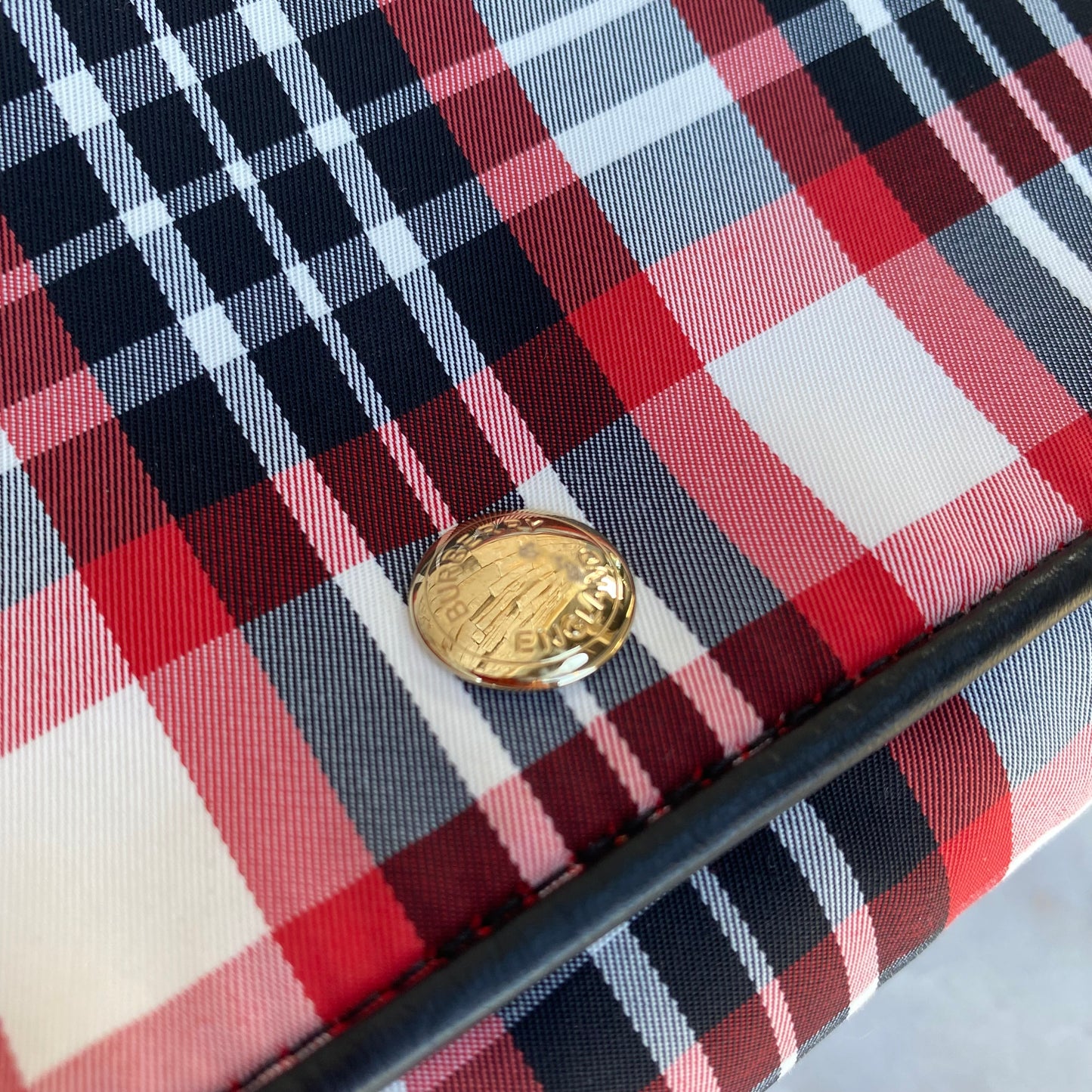 Burberry Red Check Hackberry Tartan Nylon Crossbody