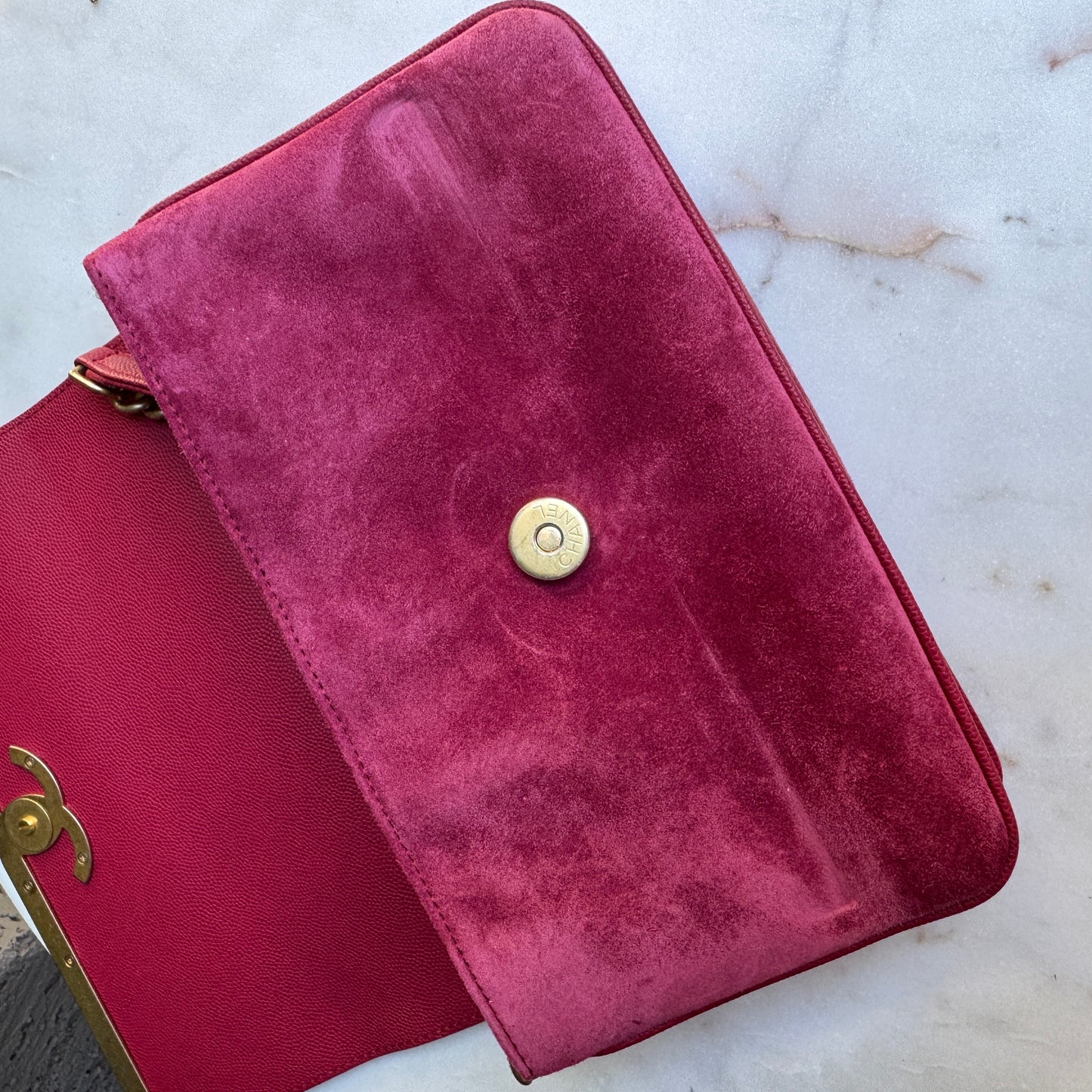 Chanel Lady Coco Caviar & Suede Leather WOC Crossbody