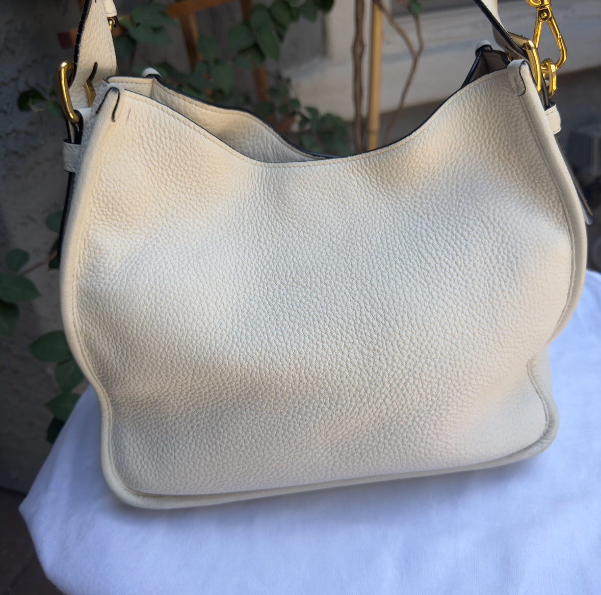 Prada Vitello Daino Phenix Nylon Web Stripe Crossbody