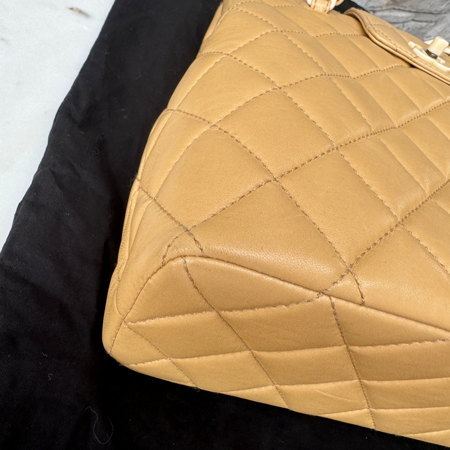 Chanel Vintage Quilted Lambskin and Resin Chain Shoulder Bag