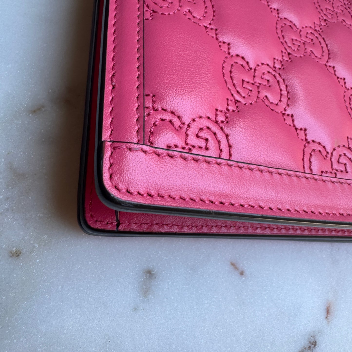 Gucci GG Matelassé Chain Wallet WOC Crossbody