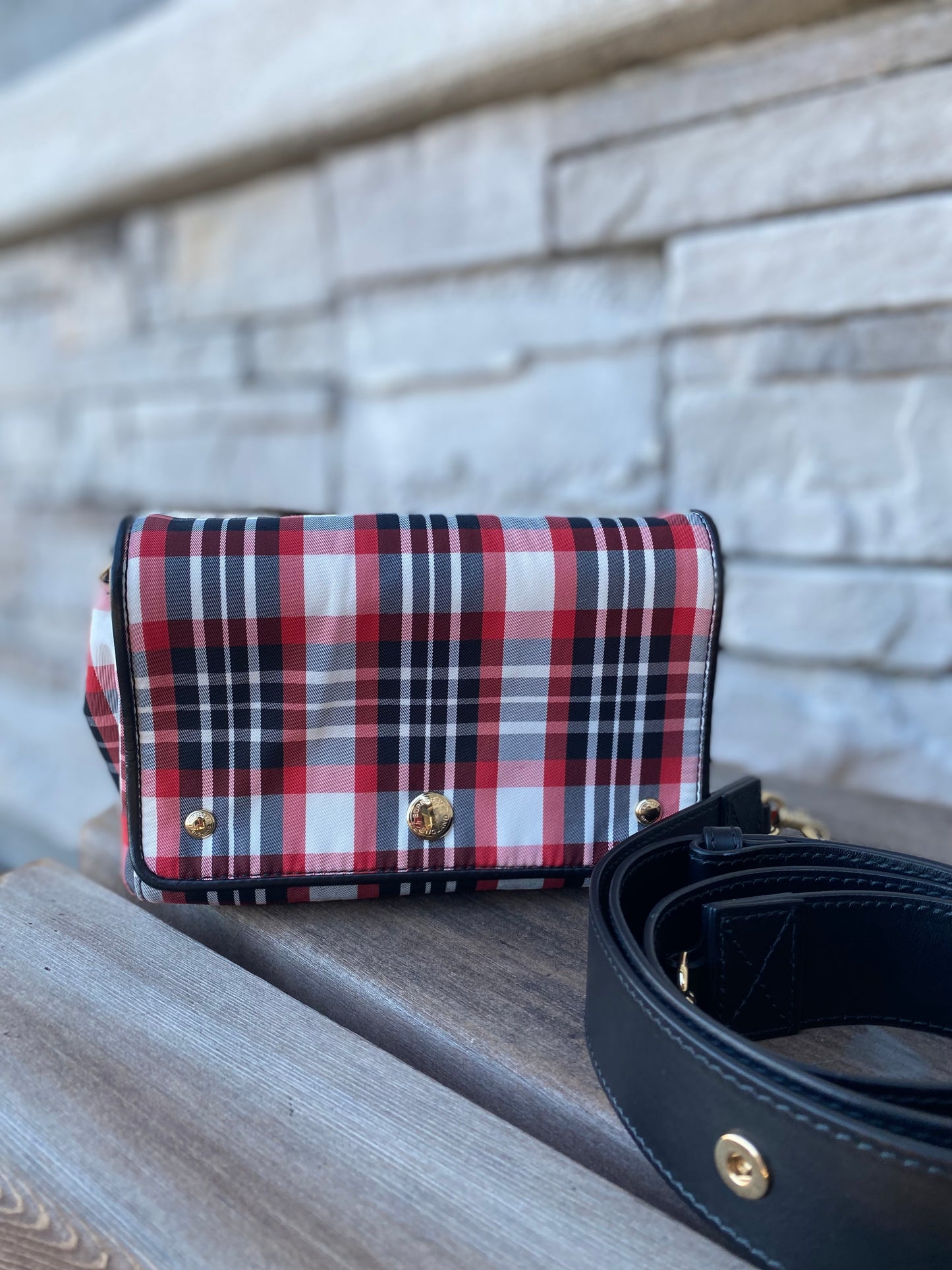 Burberry Red Check Hackberry Tartan Nylon Crossbody