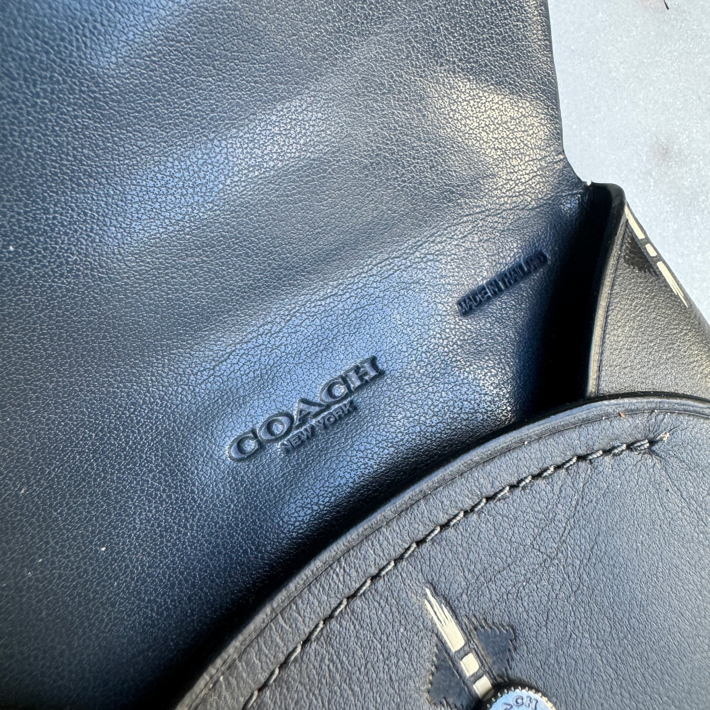 Coach Leather Snap Card Case with Ikat Geo Print