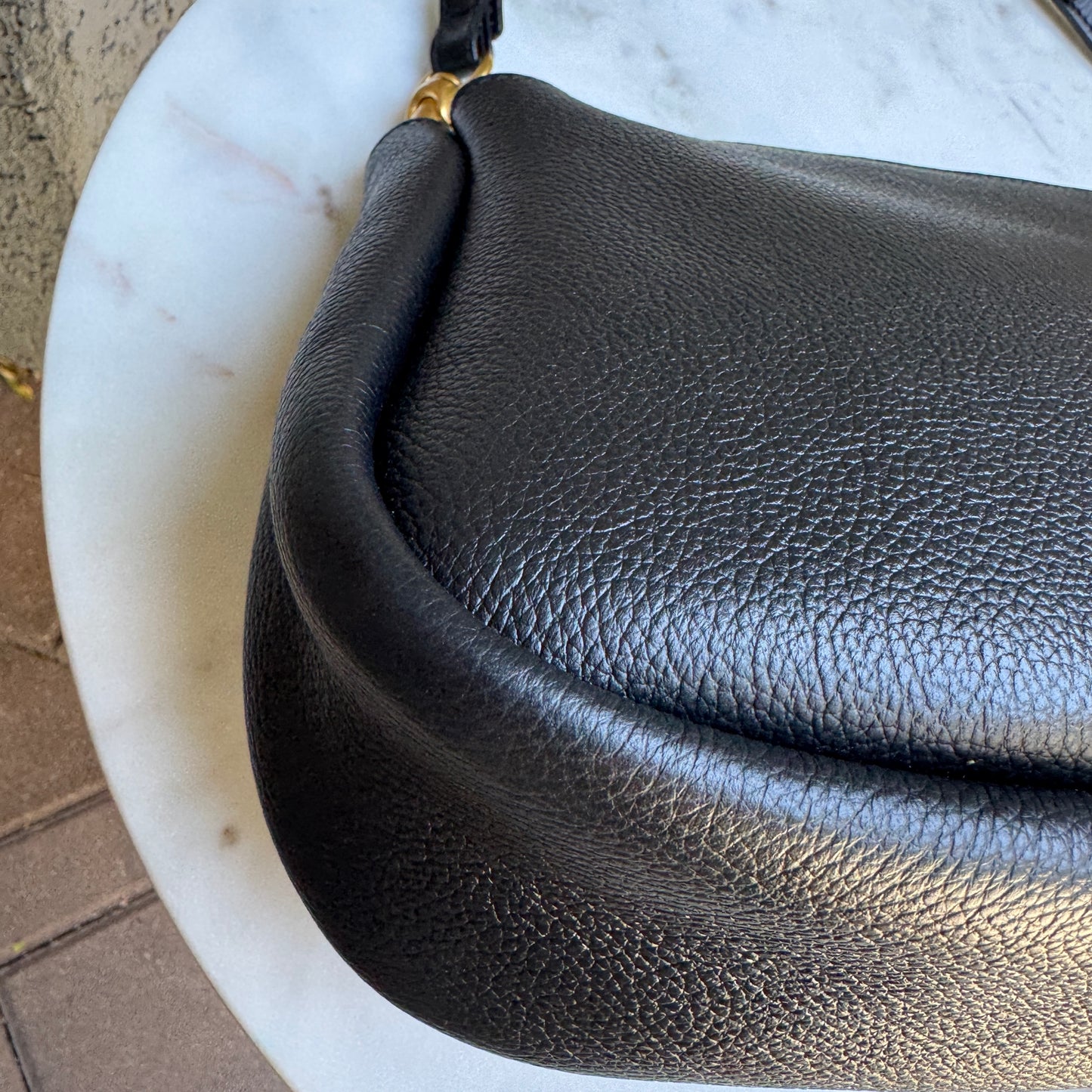 Chloé Shiny Grained Calfskin Marcie Clutch Shoulder Bag