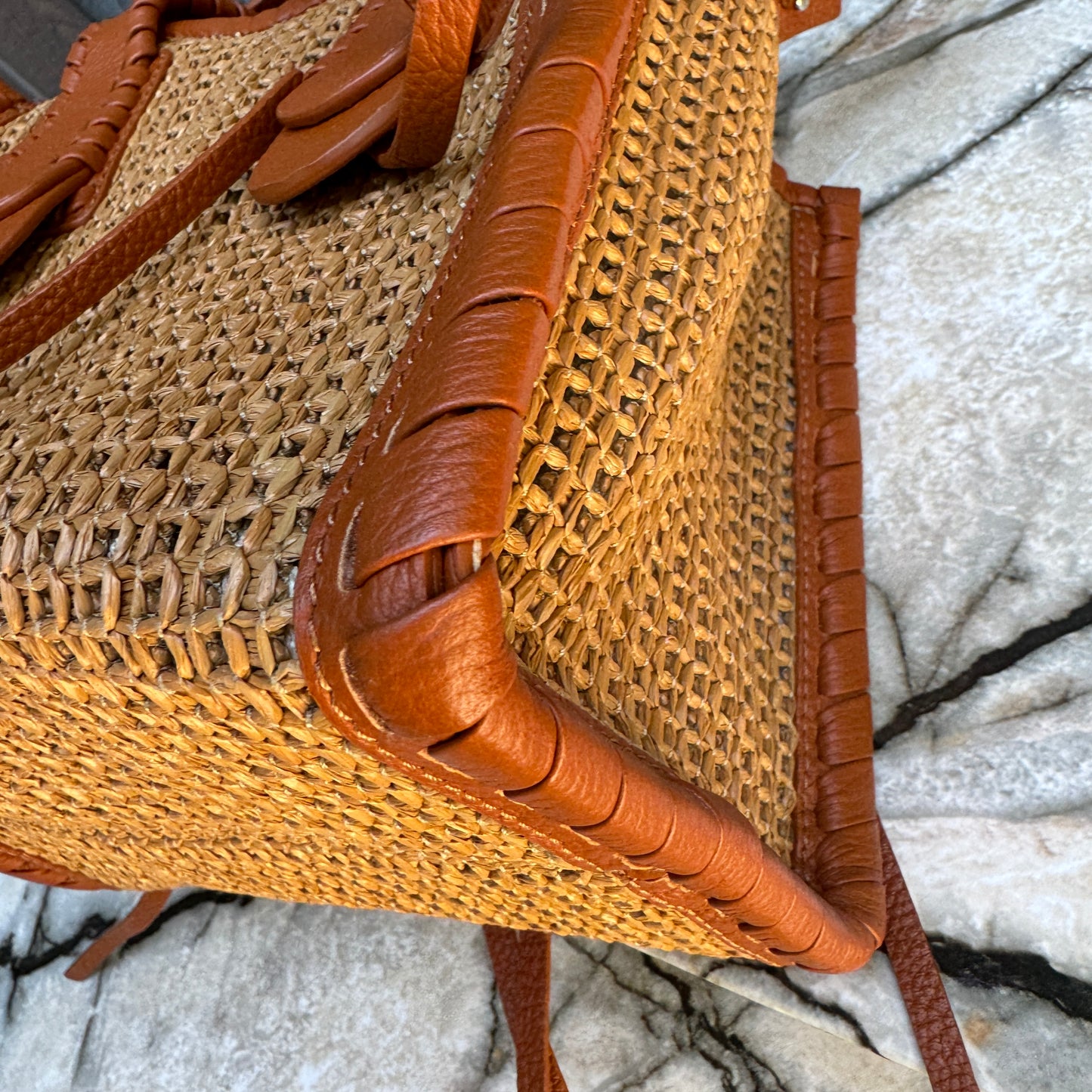 Chloé Mony Small Raffia Tote Crossbody