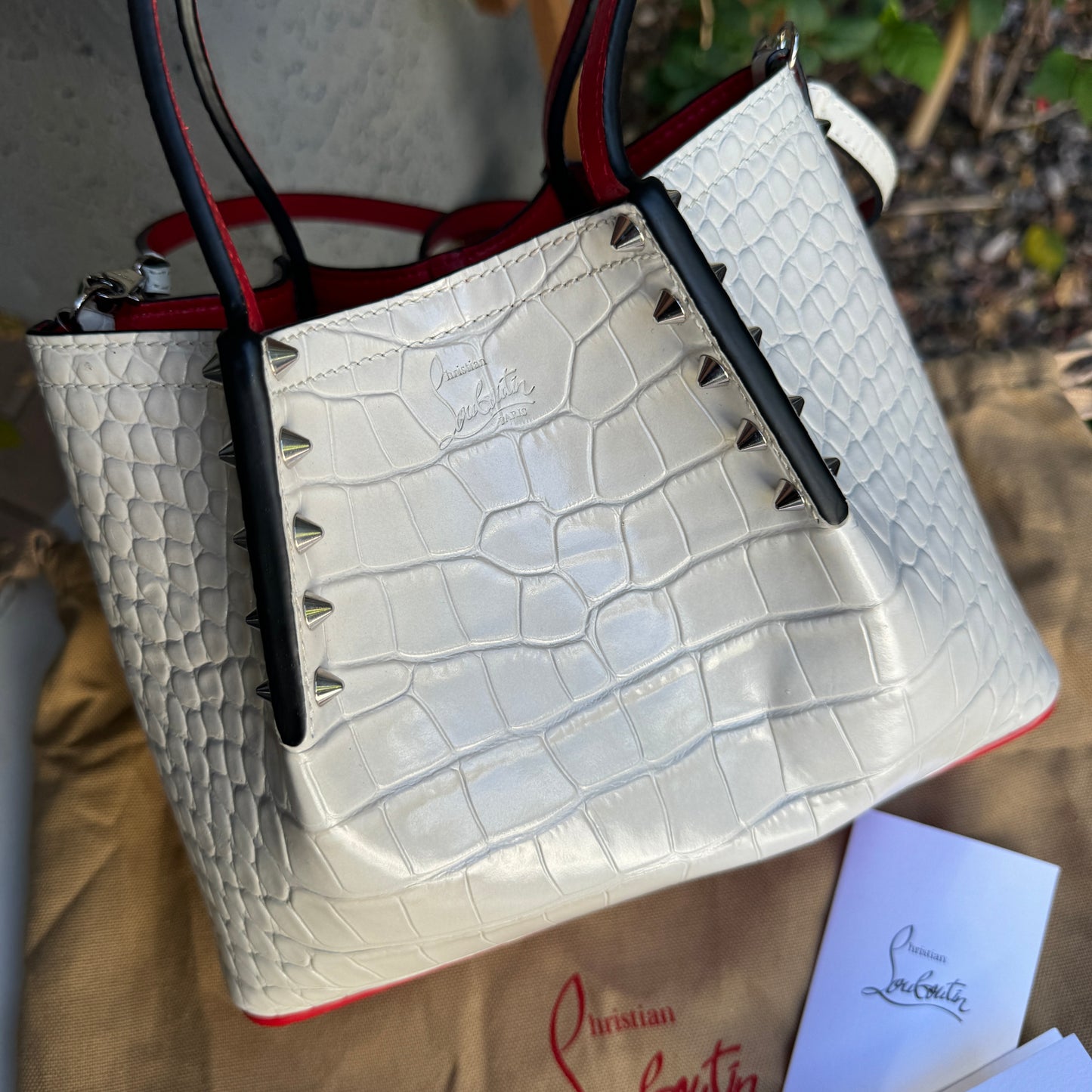 Christian Louboutin Mini Cabarock Embossed Croc Crossbody