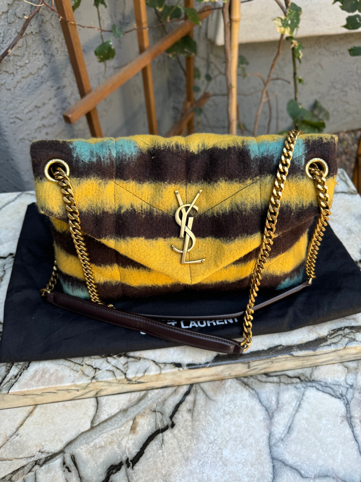 Saint Laurent Small LouLou Wool Tie Dye Puffer Crossbody