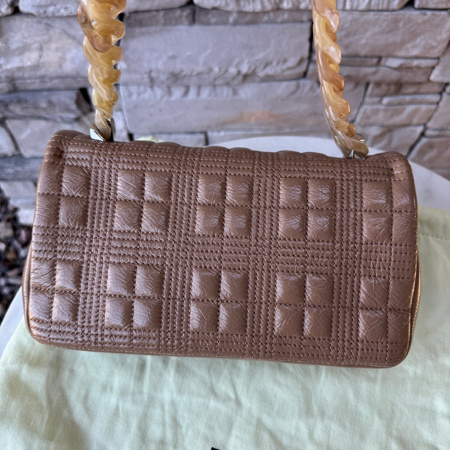 Burberry Lola Small Patent Leather Resin Shoulder Bag