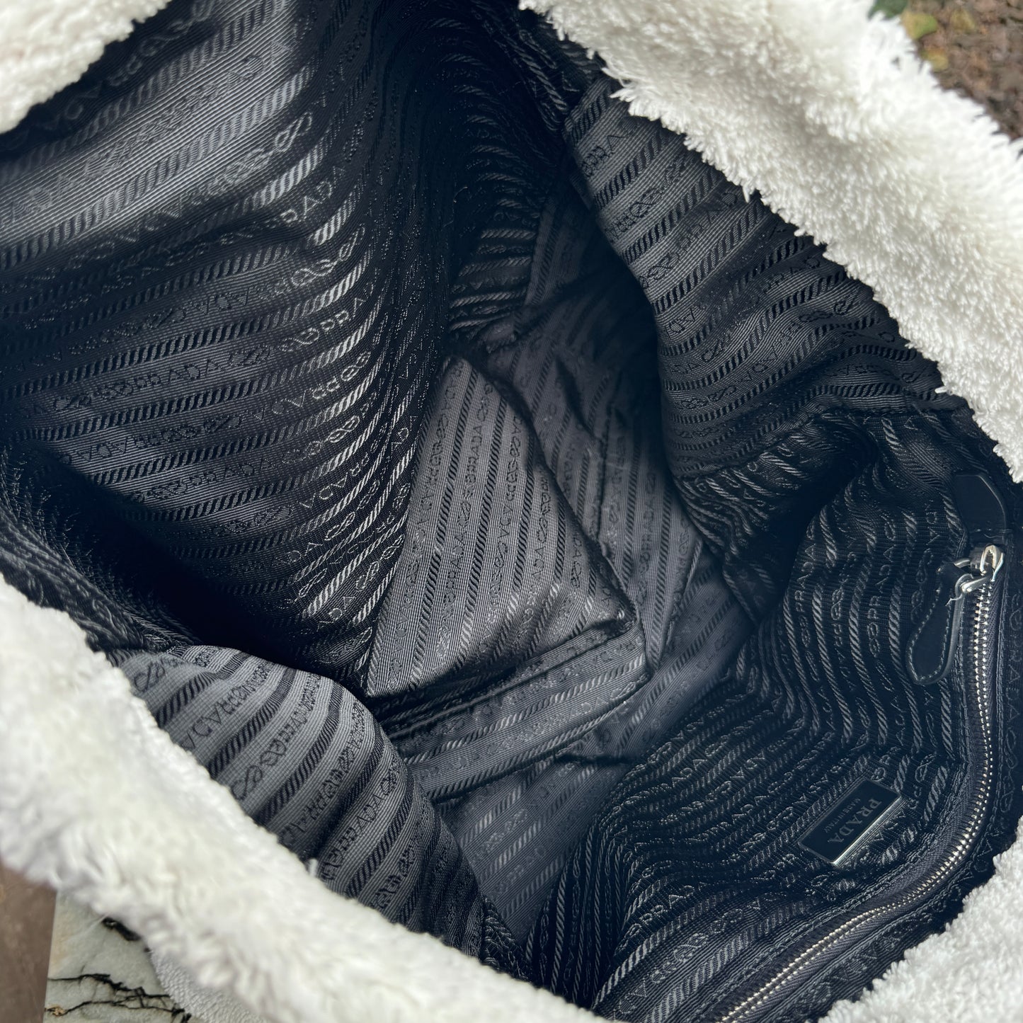 Prada Logo Terry Cloth Tote