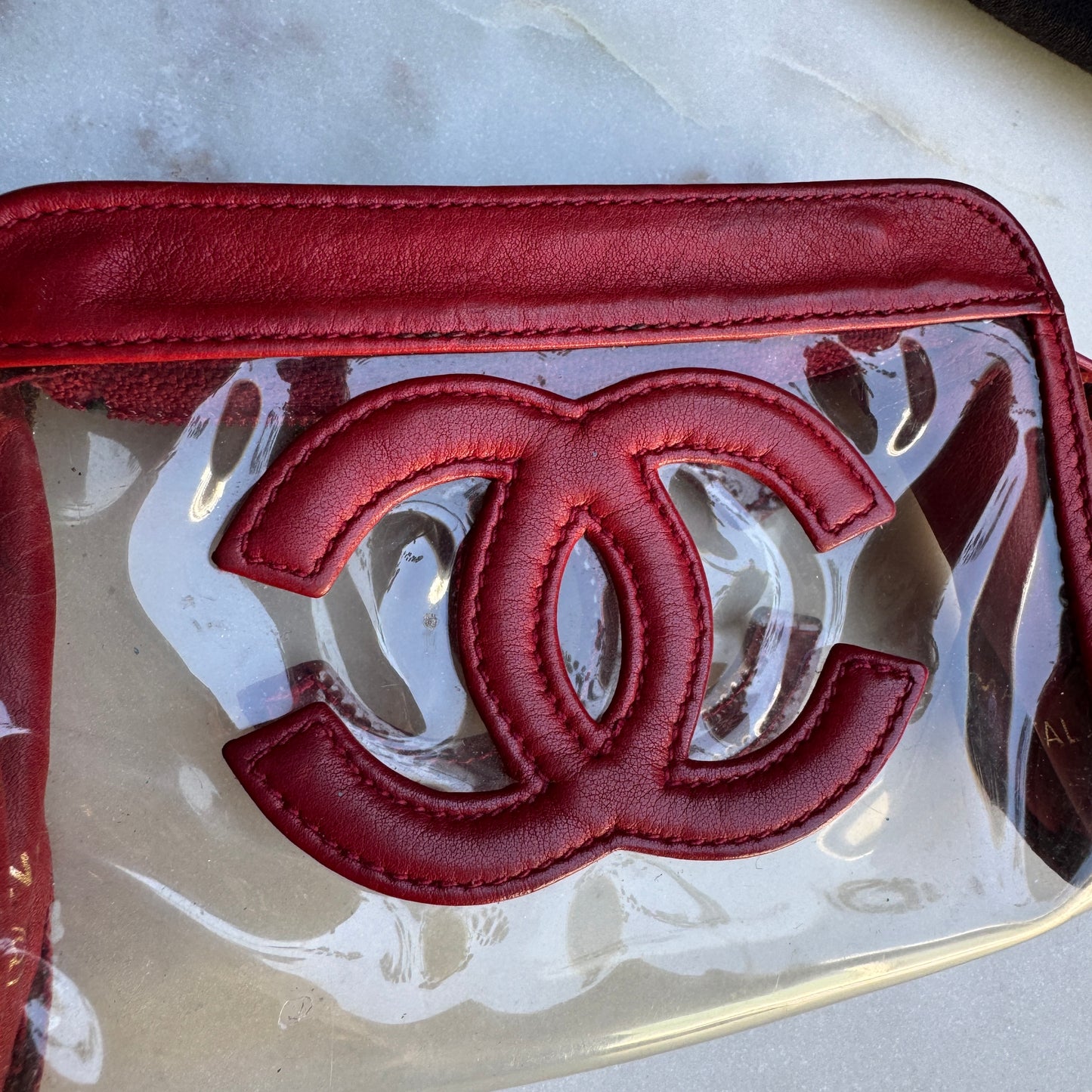 Chanel 90s Vintage CC Lambskin Vinyl Cosmetic Pouch