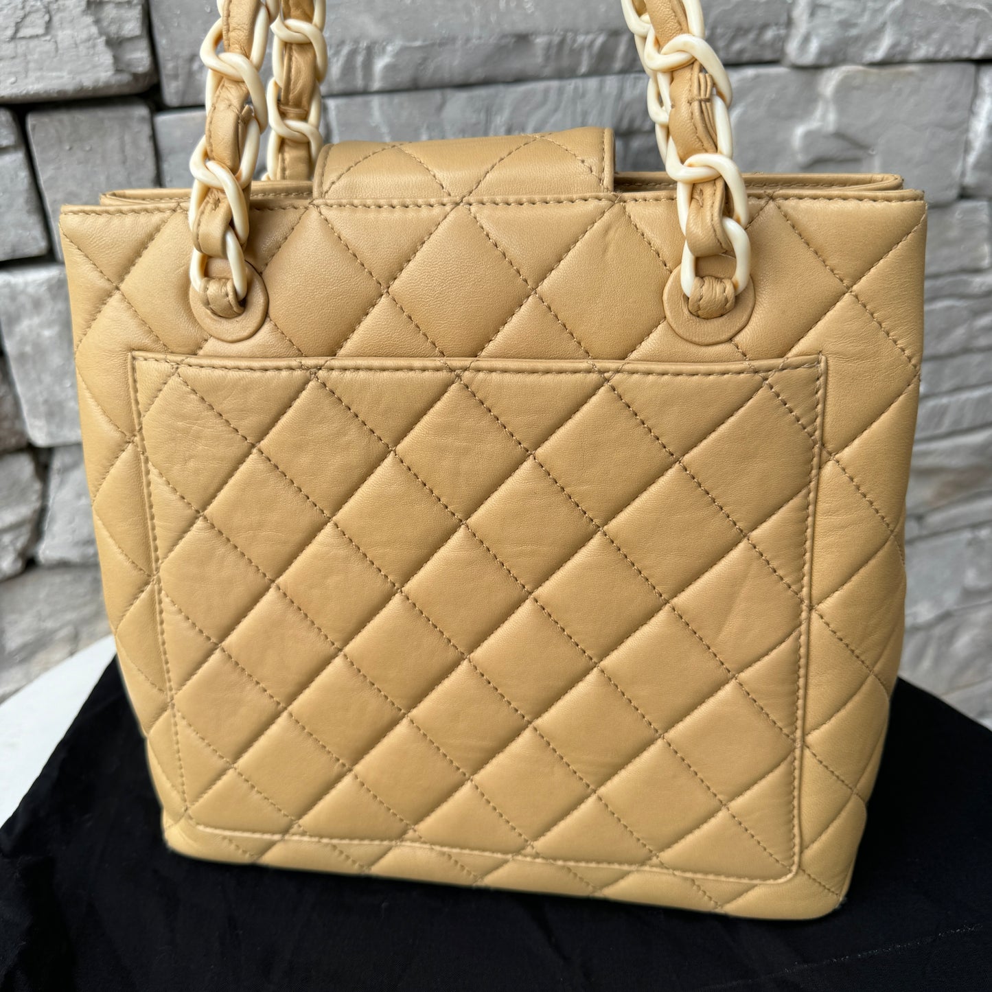 Chanel Vintage Quilted Lambskin and Resin Chain Shoulder Bag