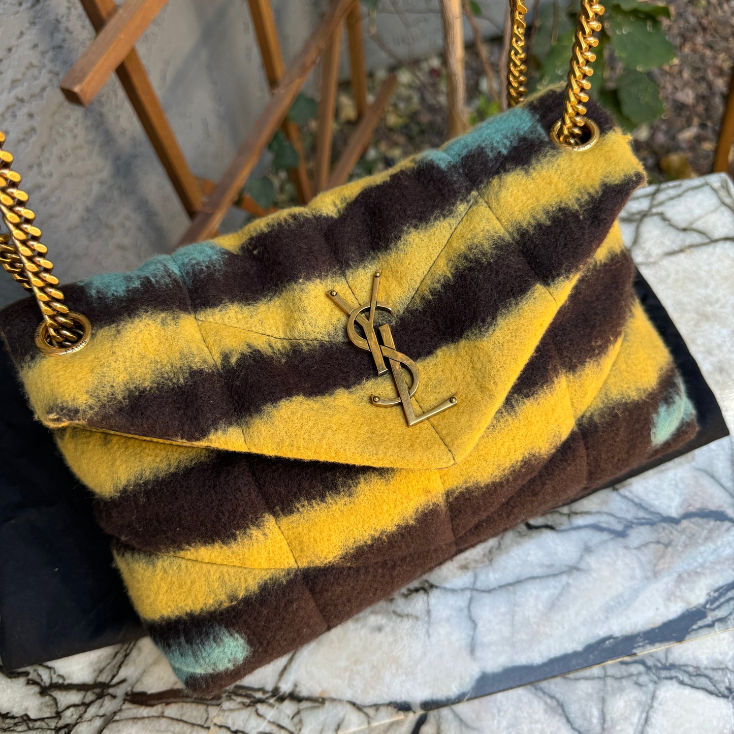 Saint Laurent Small LouLou Wool Tie Dye Puffer Crossbody