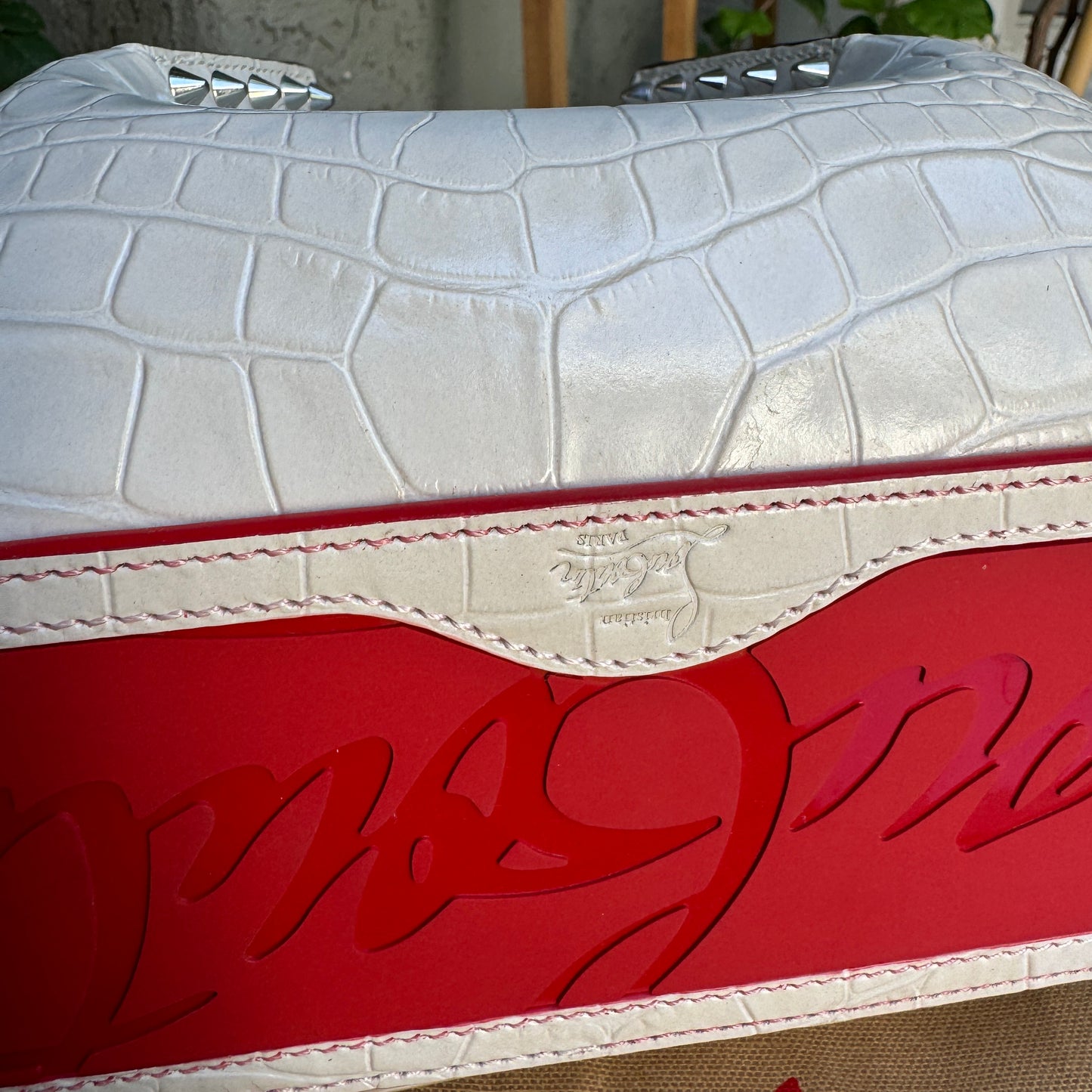Christian Louboutin Mini Cabarock Embossed Croc Crossbody