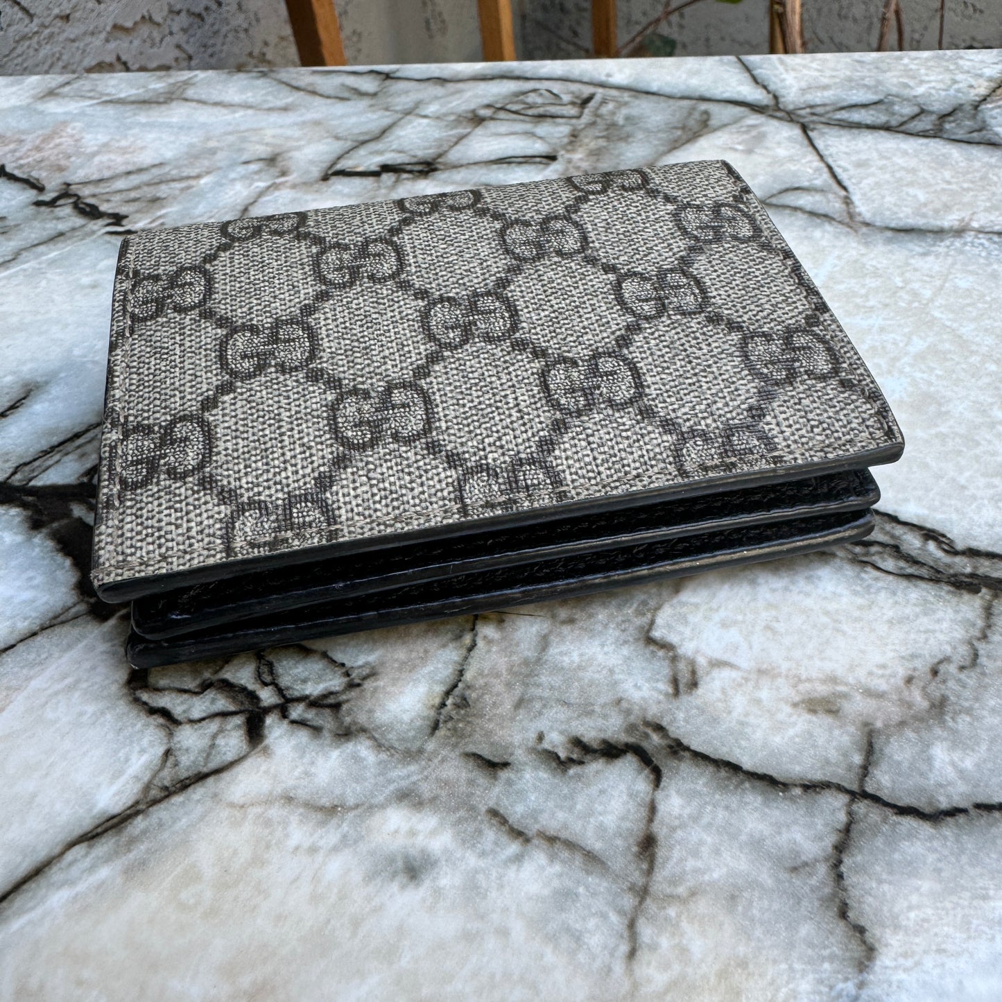 Gucci GG Marmont Bi-Color Card Case Wallet