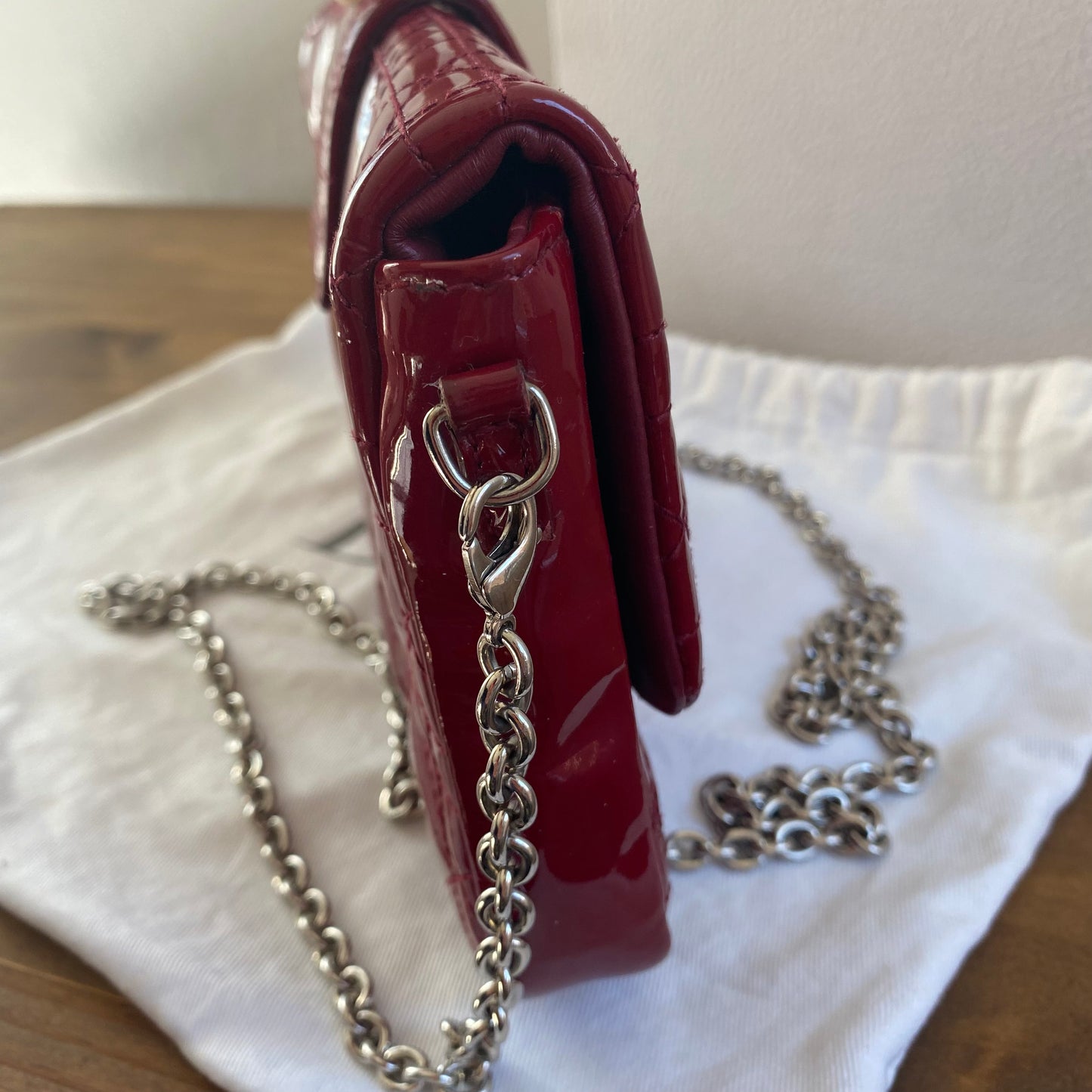Dior Patent Leather Cannage Miss Dior Wallet on Chain Crossbody
