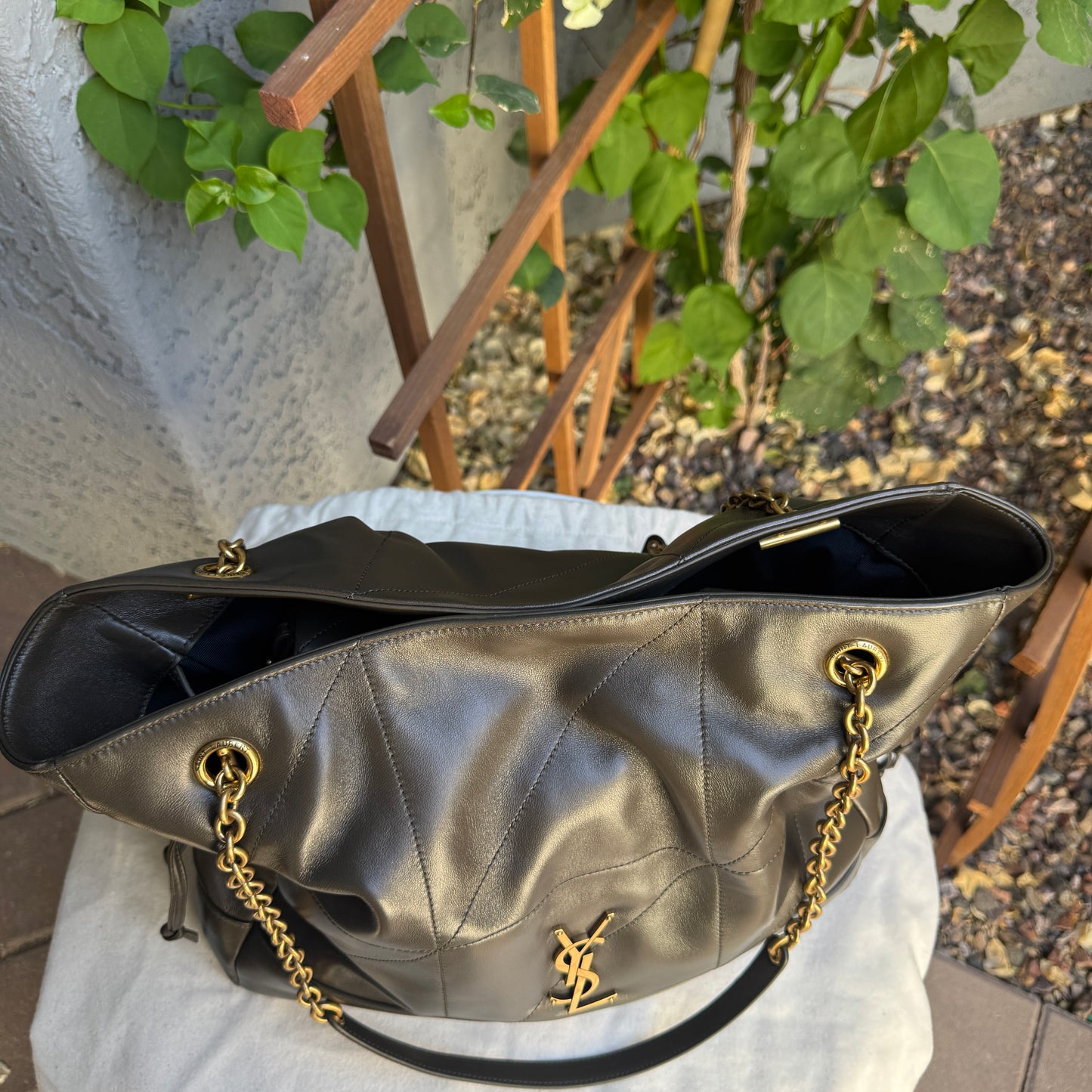 Saint Laurent Jamie Lambskin Leather Shopping Tote
