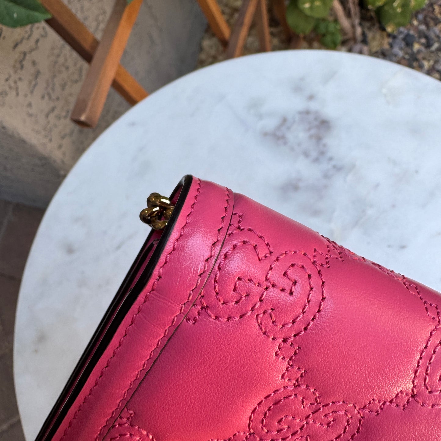 Gucci GG Matelassé Chain Wallet WOC Crossbody