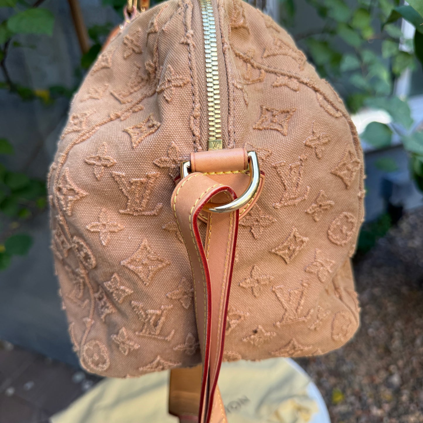 Louis Vuitton Monogram Stone Denim Speedy Bandouliere 35