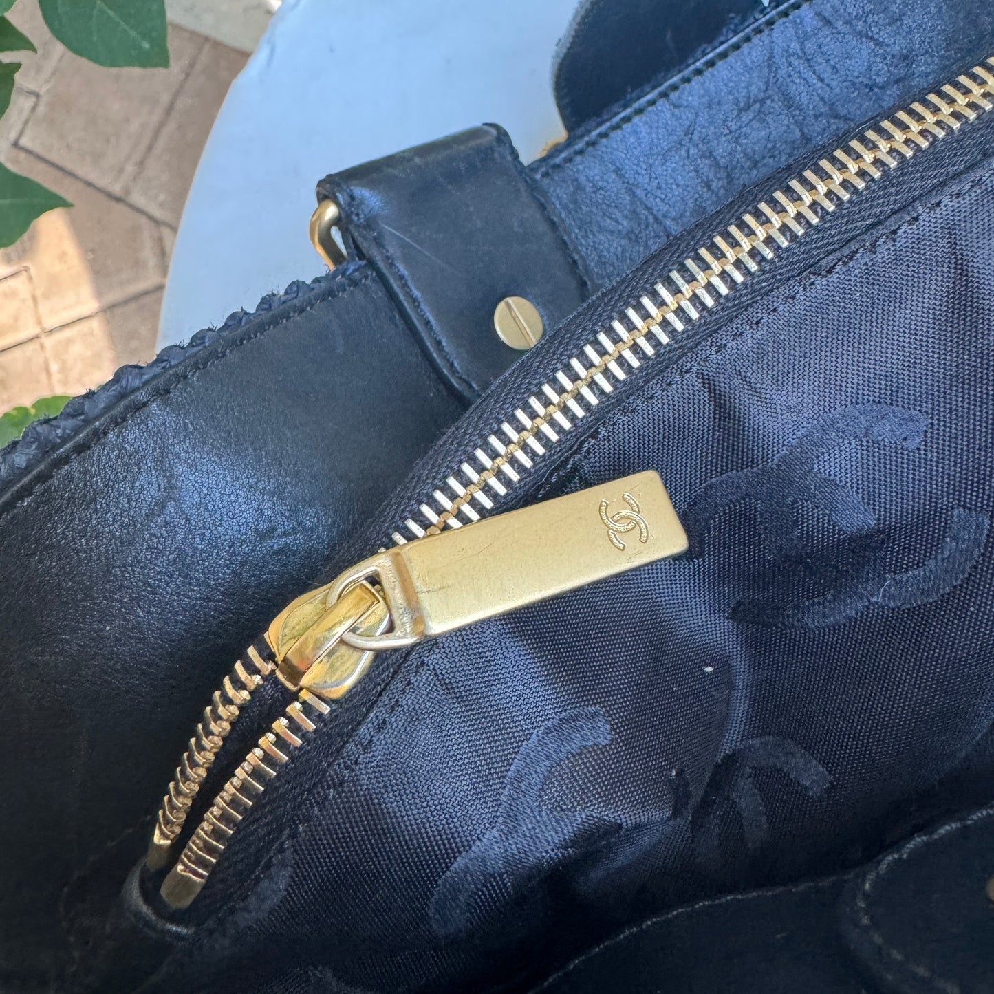 Chanel Raffia Chain Tote