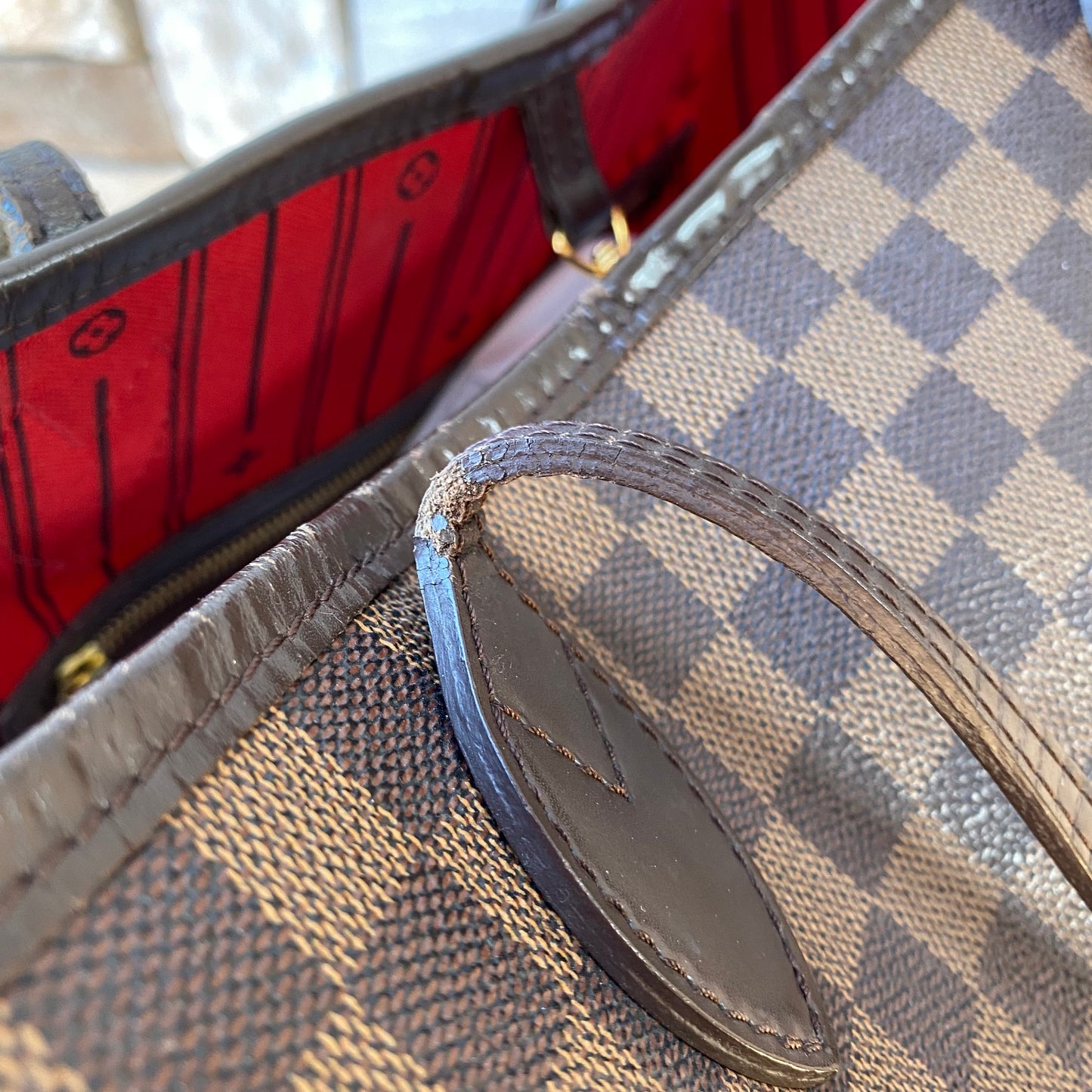 Louis Vuitton Damier Ebene Neverfull MM Tote