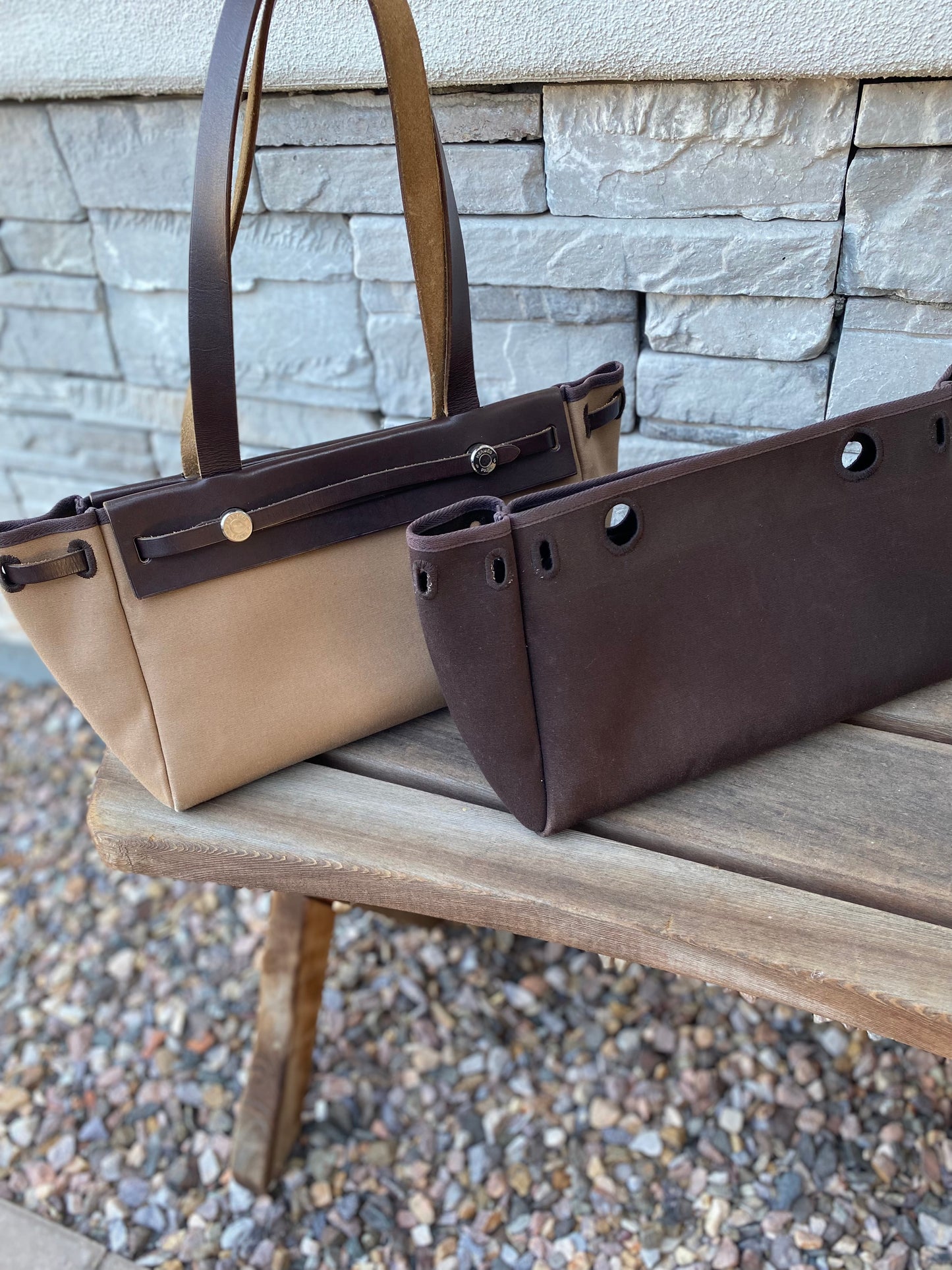 Hermès Herbag Toile Cabas PM Shoulder Bag