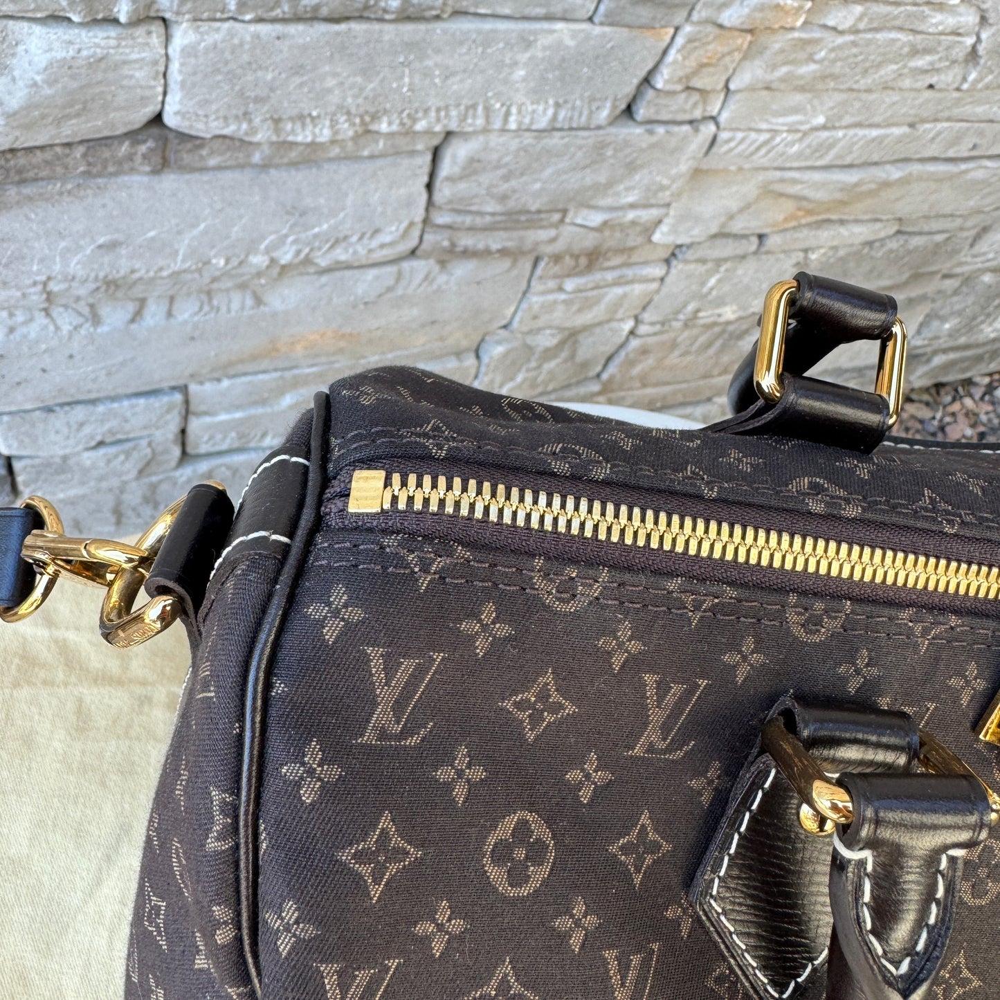 Louis Vuitton Monogram Mini Lin Speedy Bandouliere 30