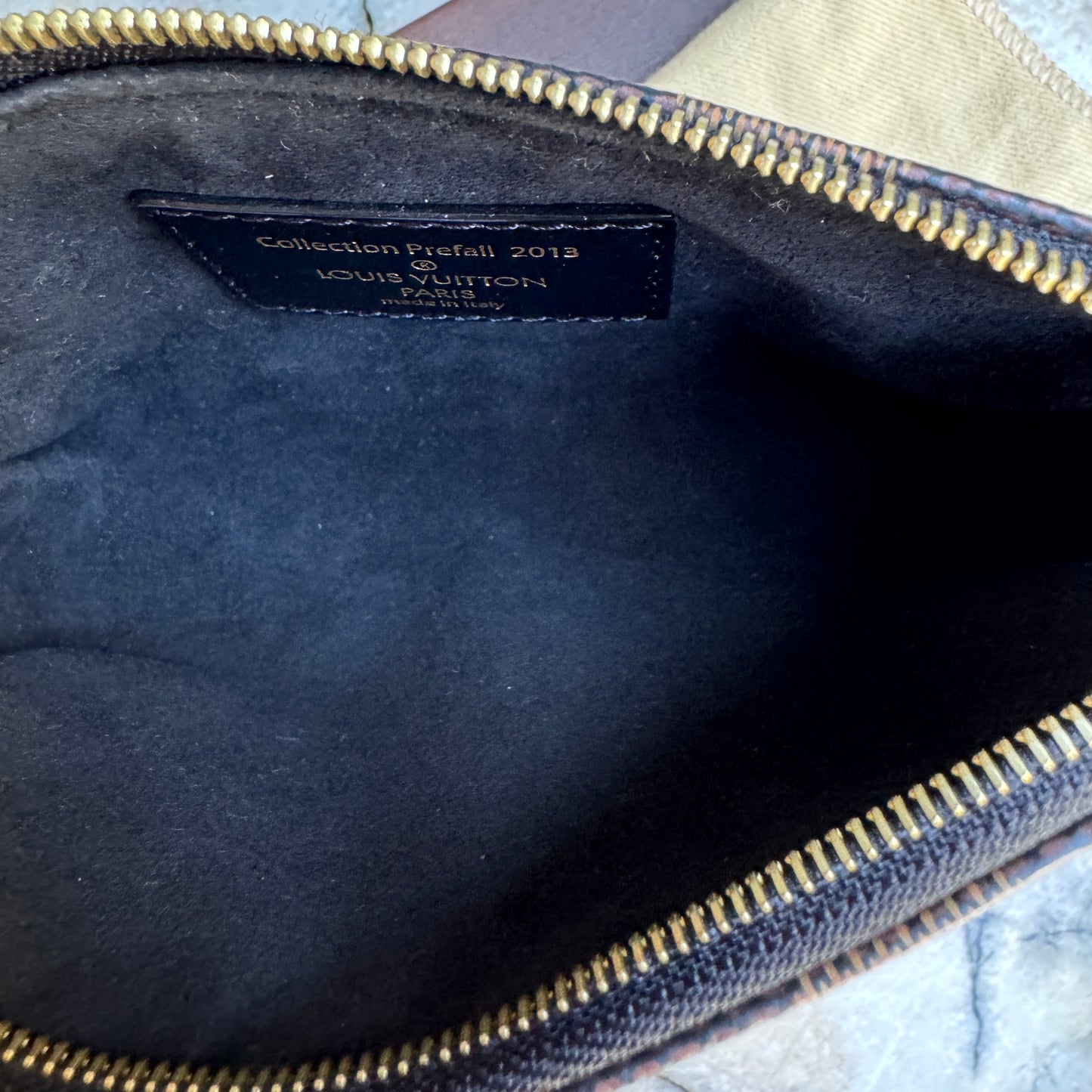 Louis Vuitton Damier Ebene Paillettes Mini Pochette Accessoires