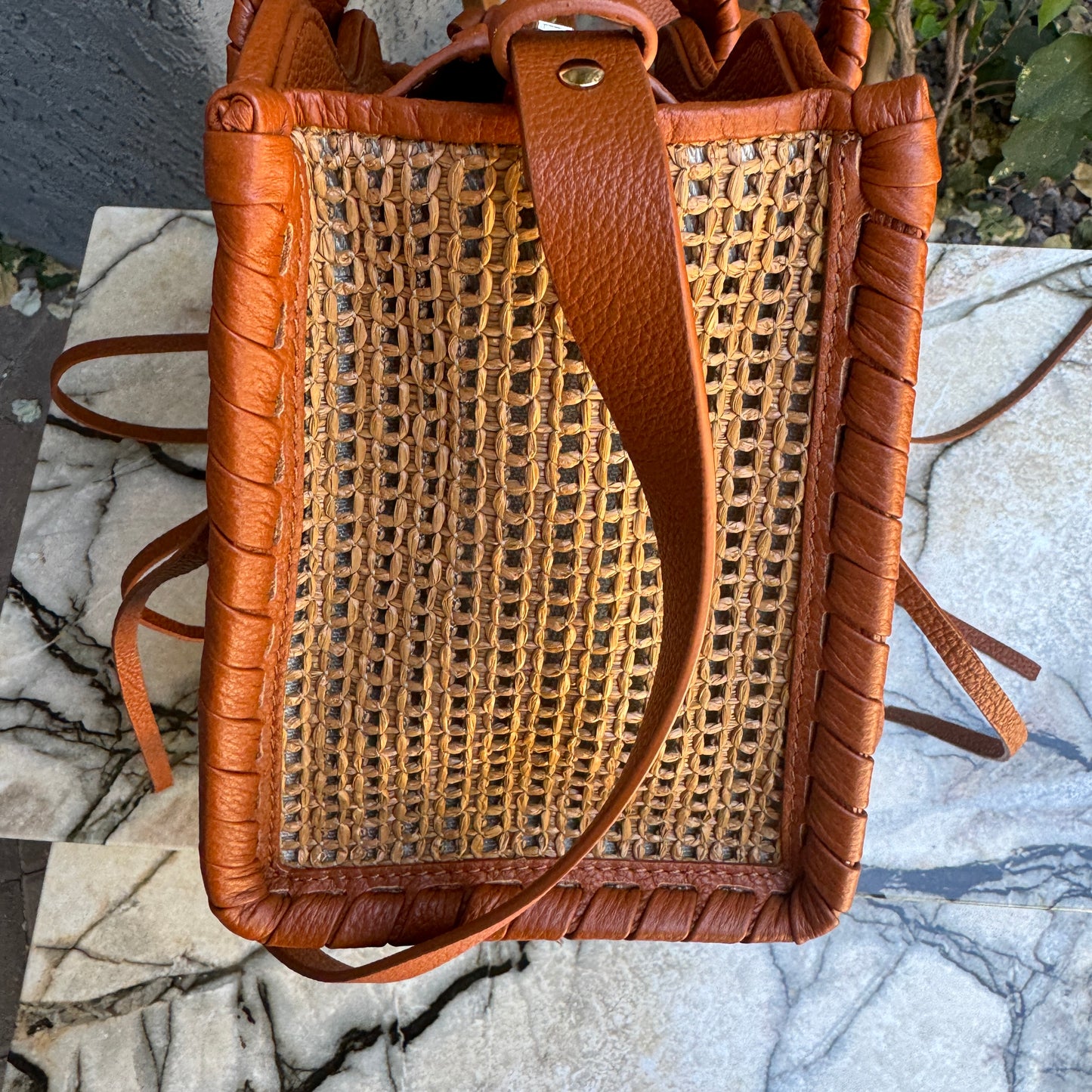 Chloé Mony Small Raffia Tote Crossbody