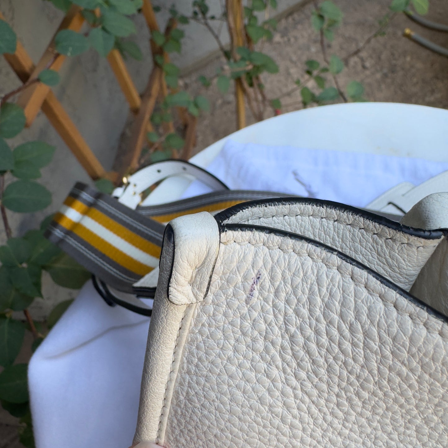 Prada Vitello Daino Phenix Nylon Web Stripe Crossbody