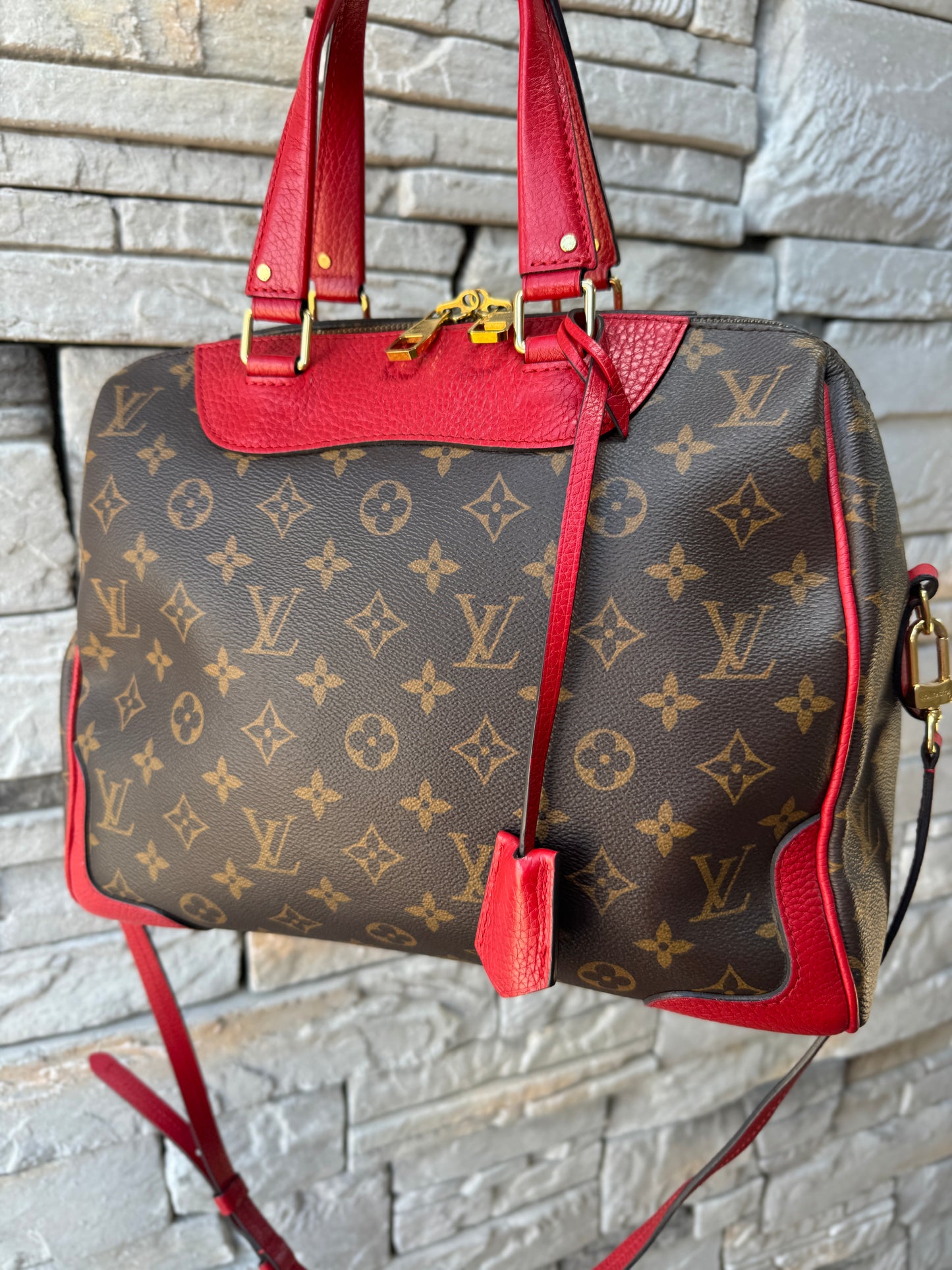 Louis Vuitton Leather and Monogram Canvas Retiro NM