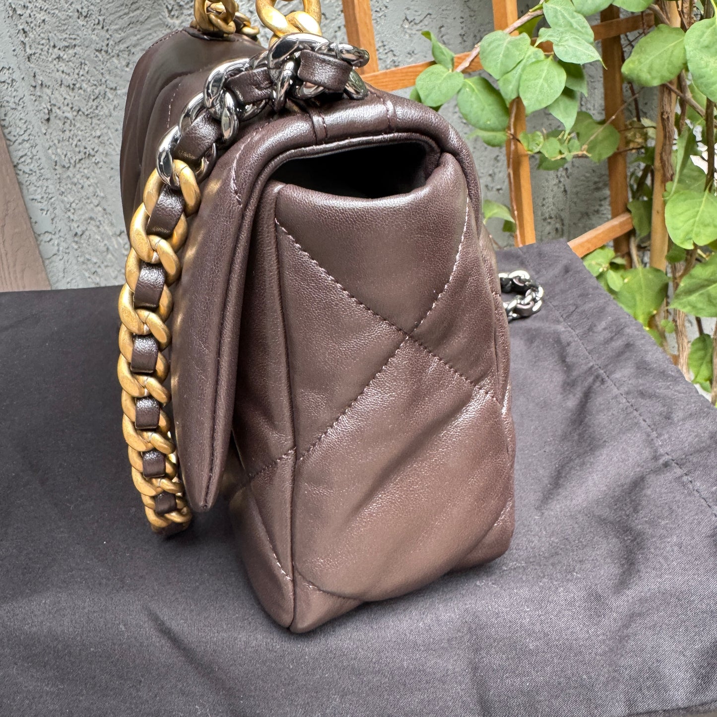 Chanel Medium 19 Shiny Lambskin Quilted Flap Crossbody